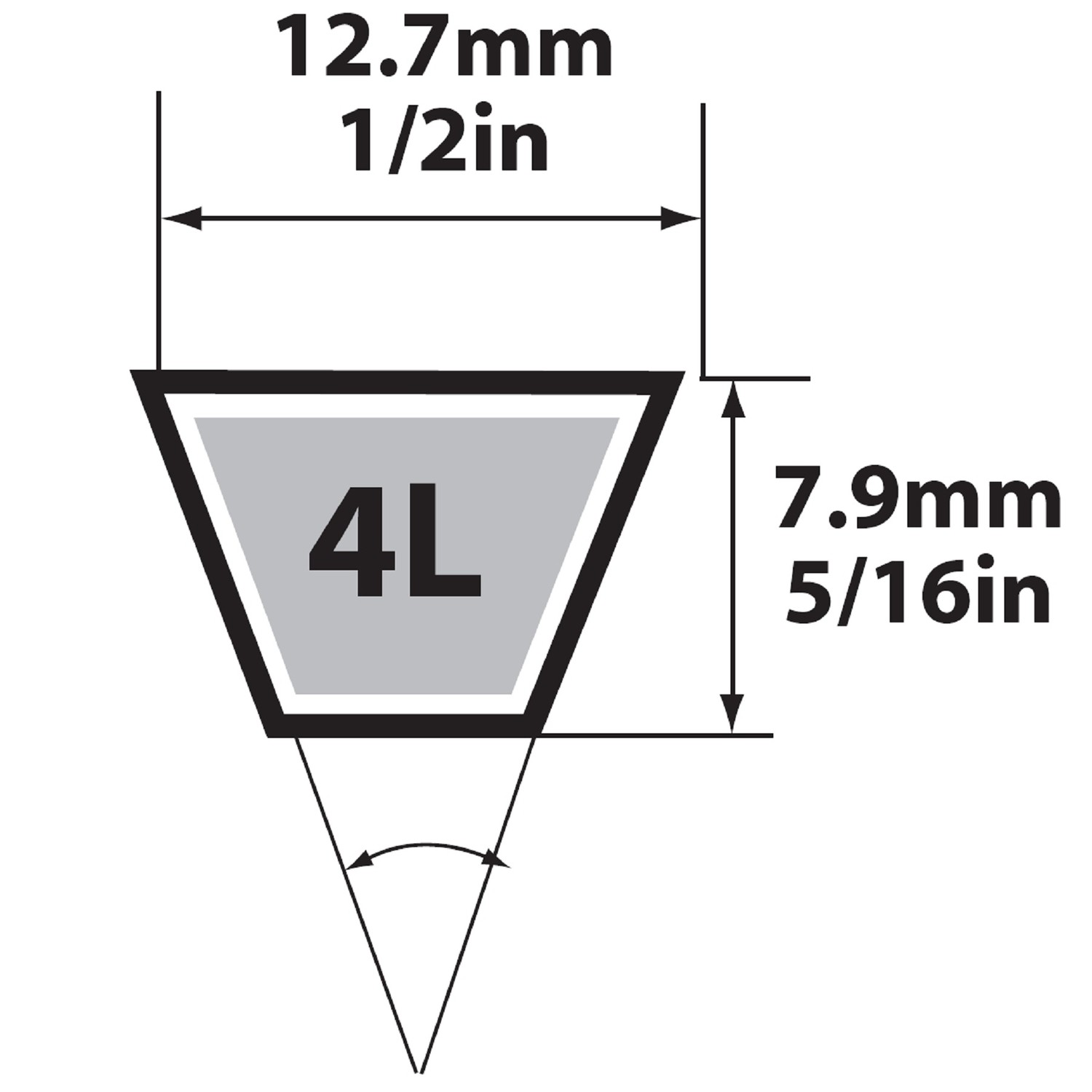 Mitsuboshi 4L540A Black V-Belt 54 L x 0.5 W in. for Fractional Horsepower Motors