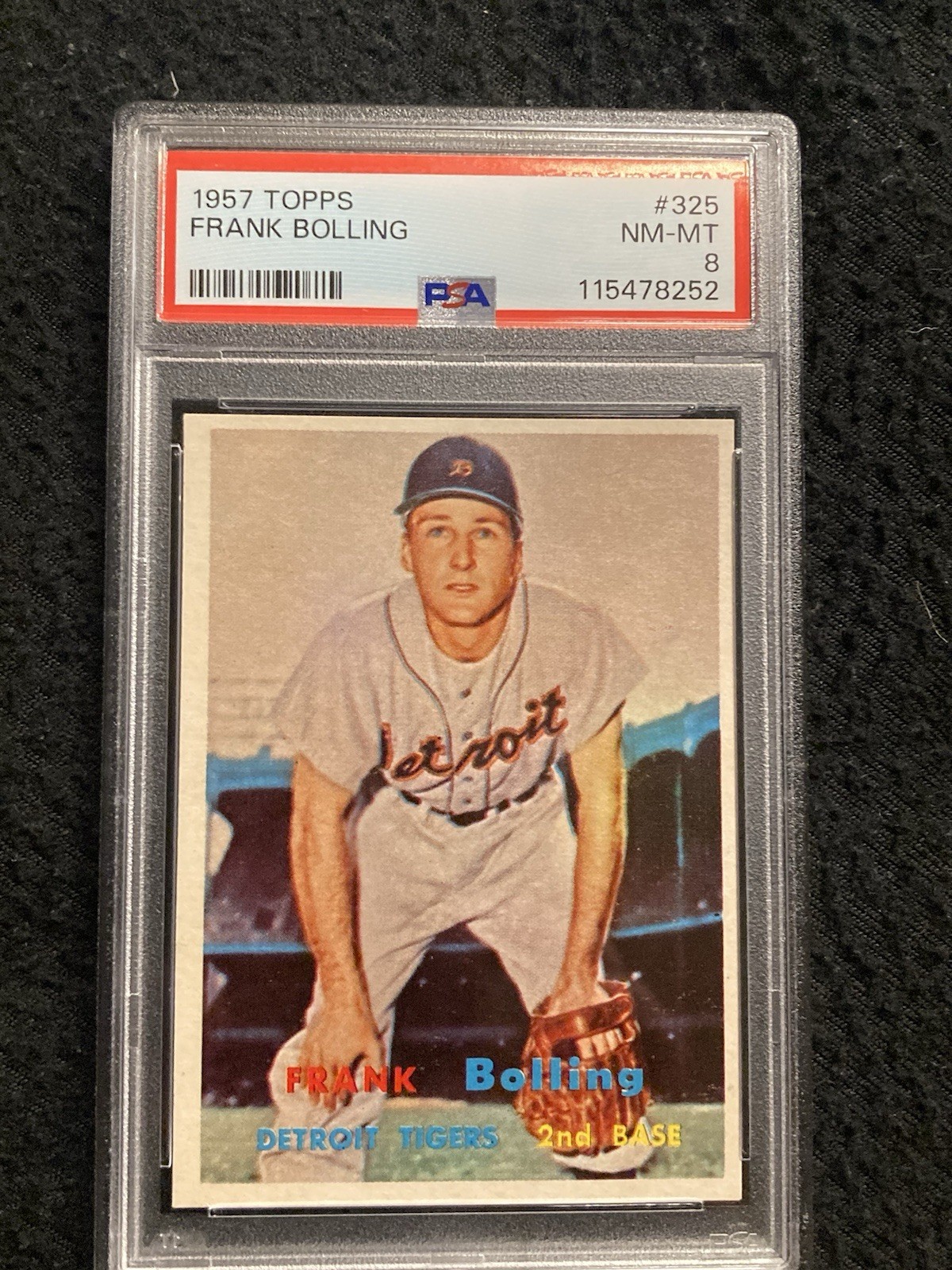 1957 TOPPS #325 Frank Bolling PSA 8