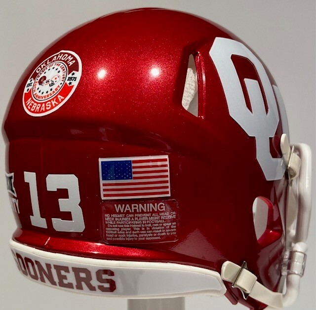 OKLAHOMA SOONERS 2021 NEBRASKA MINI HELMET CALEB WILLIAMS OR ANY PLAYER #