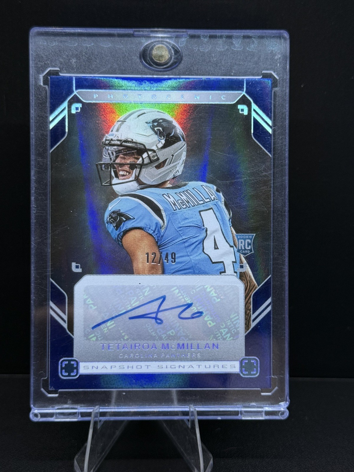 2025 Photogenic Snapshot Signatures Tetairoa McMillan #SNS-TMC Blue /49 RC