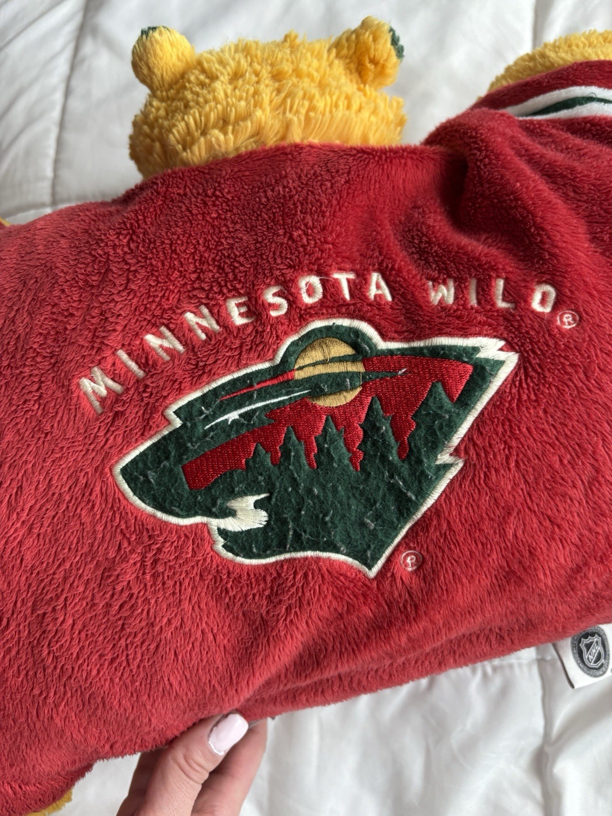 Pillow Pets Minnesota Wild NHL Plush Figure 16 in Red Yellow Green Official