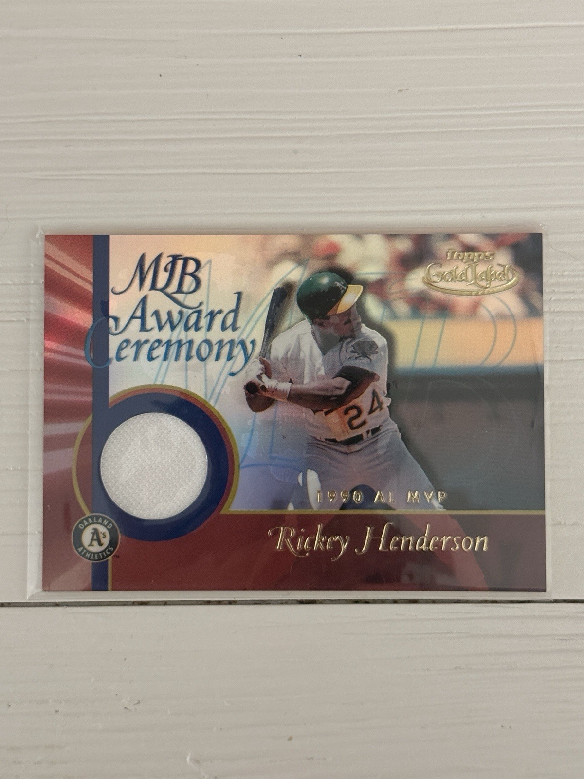 RICKEY HENDERSON 2001 Topps Gold Label MLB Award Ceremony Relics #GLR-RH