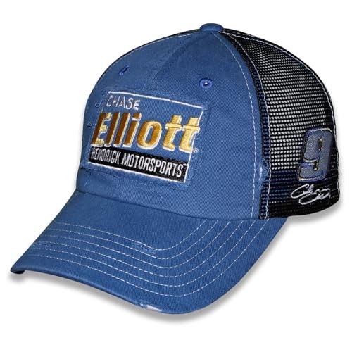 Chase Elliott #9 NASCAR 2025 Vintage Patch Hat Blue Black