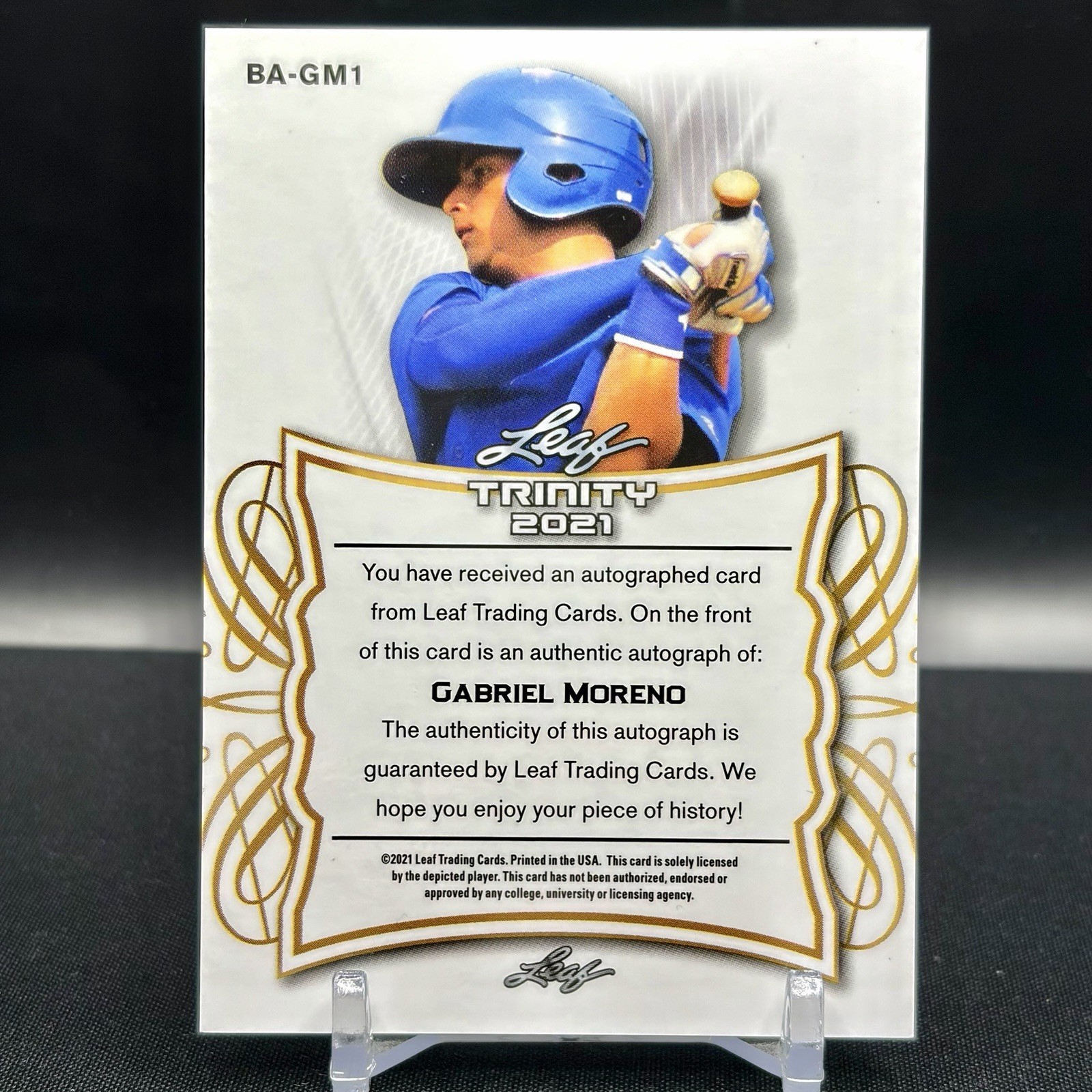 2021 Leaf Trinity Green 24/75 Gabriel Moreno #BA-GM1 Prospect RC Diamondbacks
