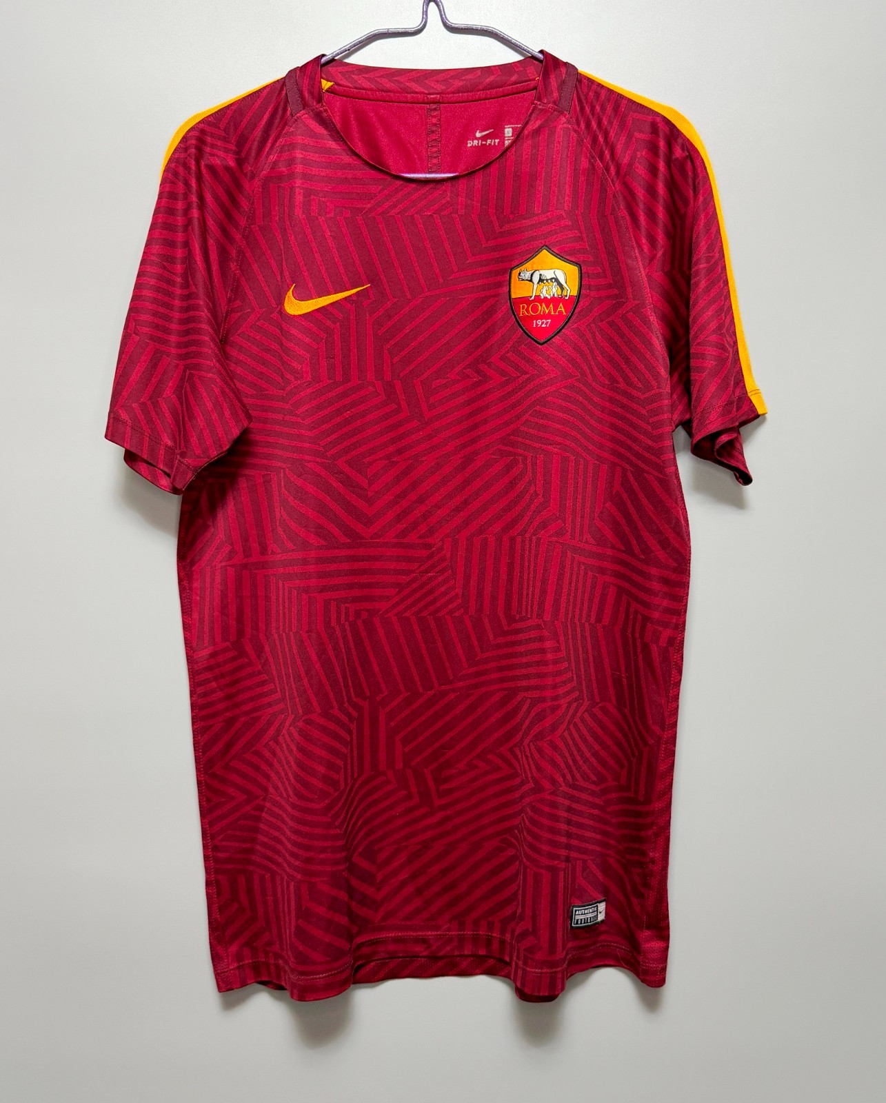 AS ROMA ITALY 2016/2017 FOOTBALL TRAINING SHIRT JERSEY NIKE SIZE L ADULT