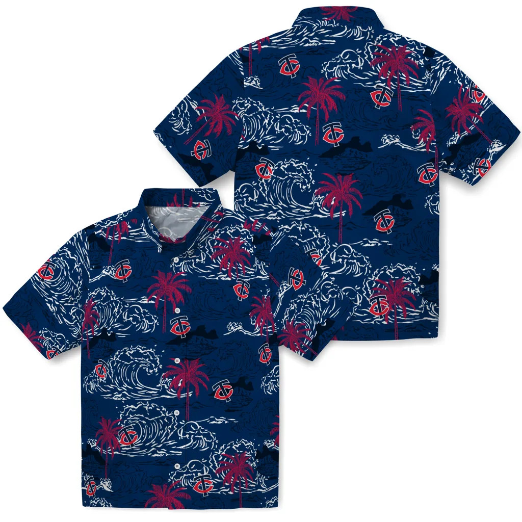 Minnesota Baseball Team Twinss Hawaiian Casual Button Down Shirt Unisex Adults