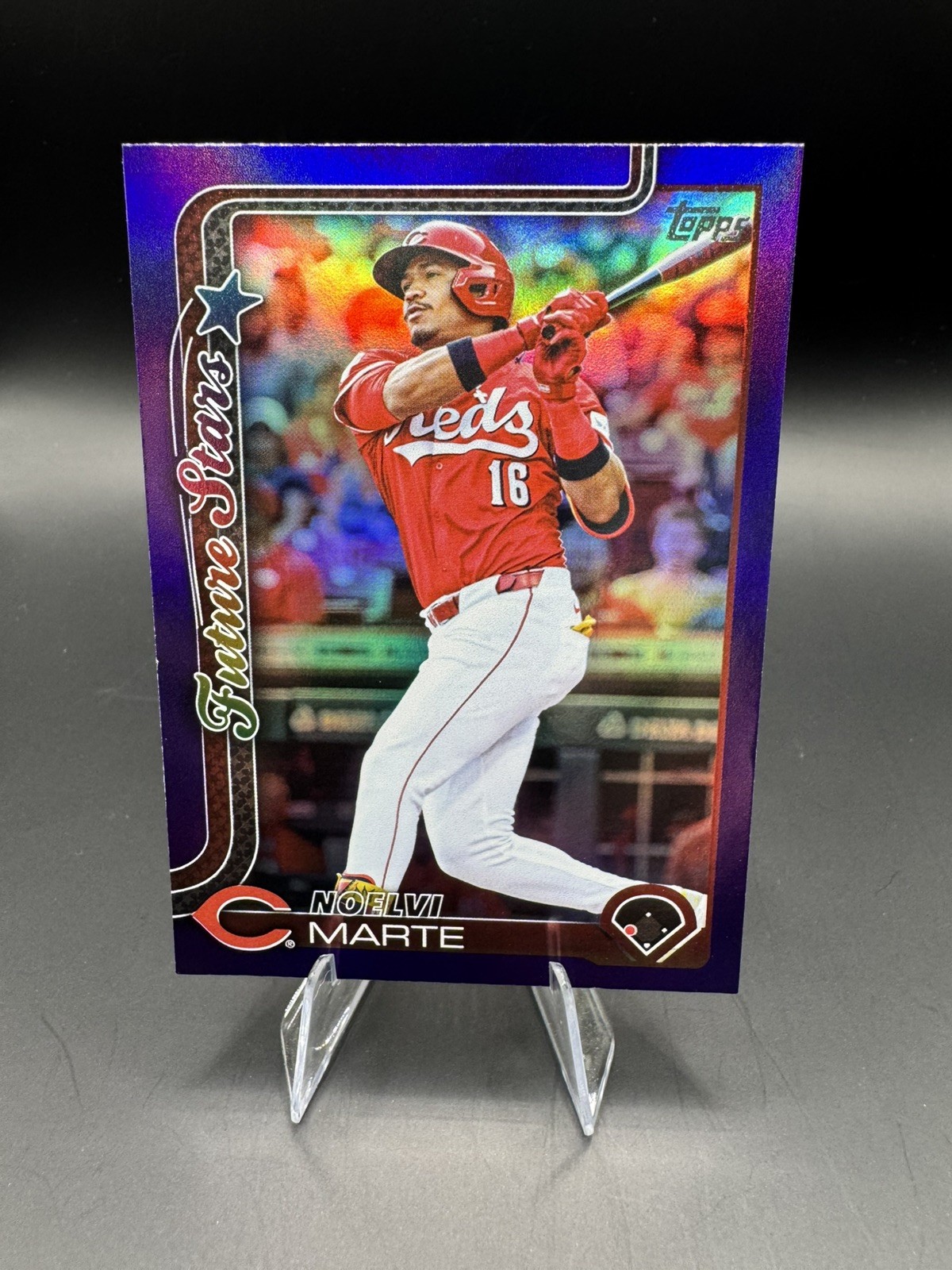 2025 Topps Series 2 Noelvi Marte #628 Purple Holofoil /250