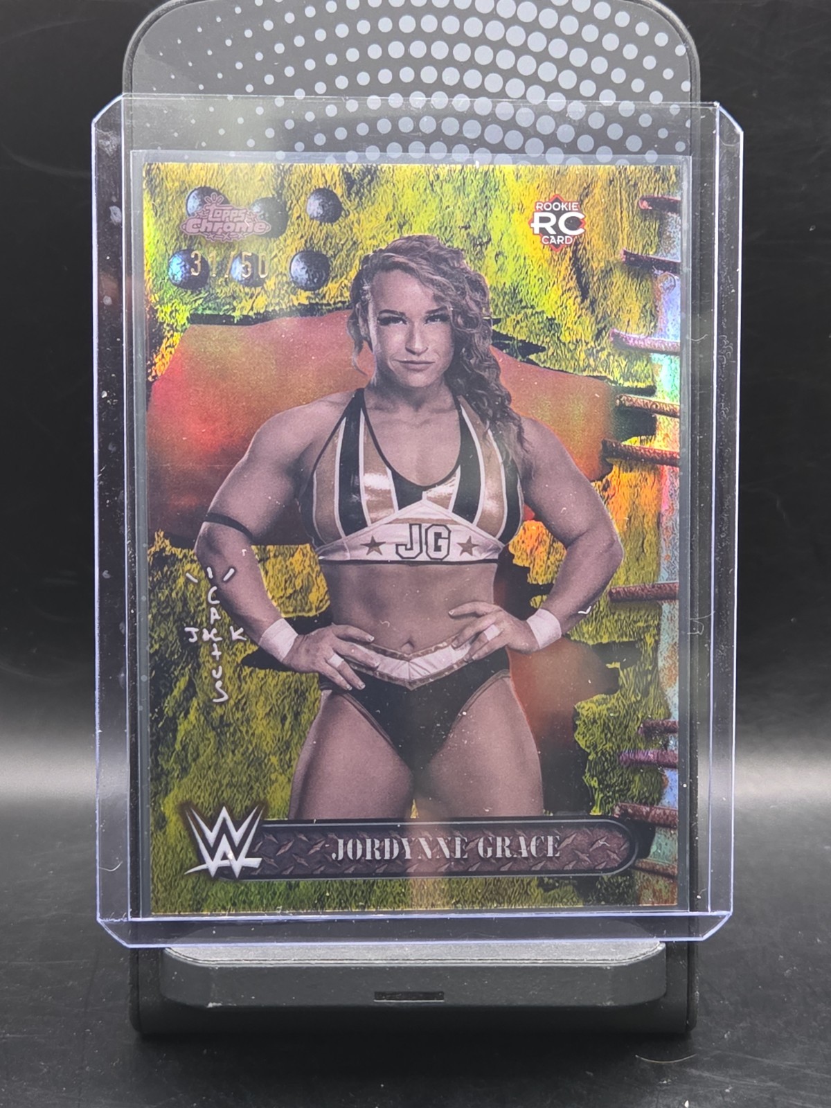 2025 Topps Chrome WWE Cactus Jack Jordynne Grace Gold Refractor /50 (RC)