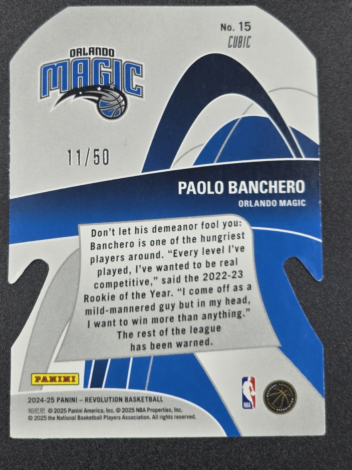 2024-25 Panini Revolution Liftoff! Paolo Banchero Cubic /50 #15 OrlandoMagic SSP