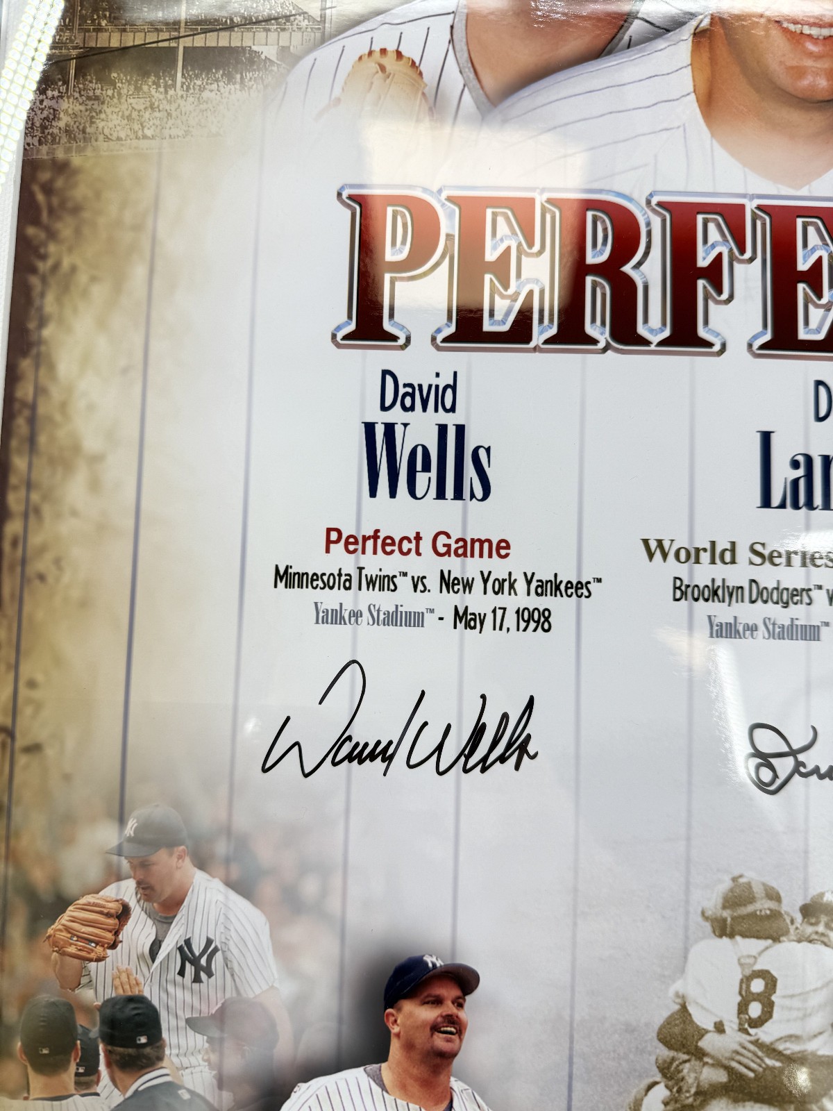 Wells Larsen Cone Signed Yankees Perfection Print Framed Fanatics COA