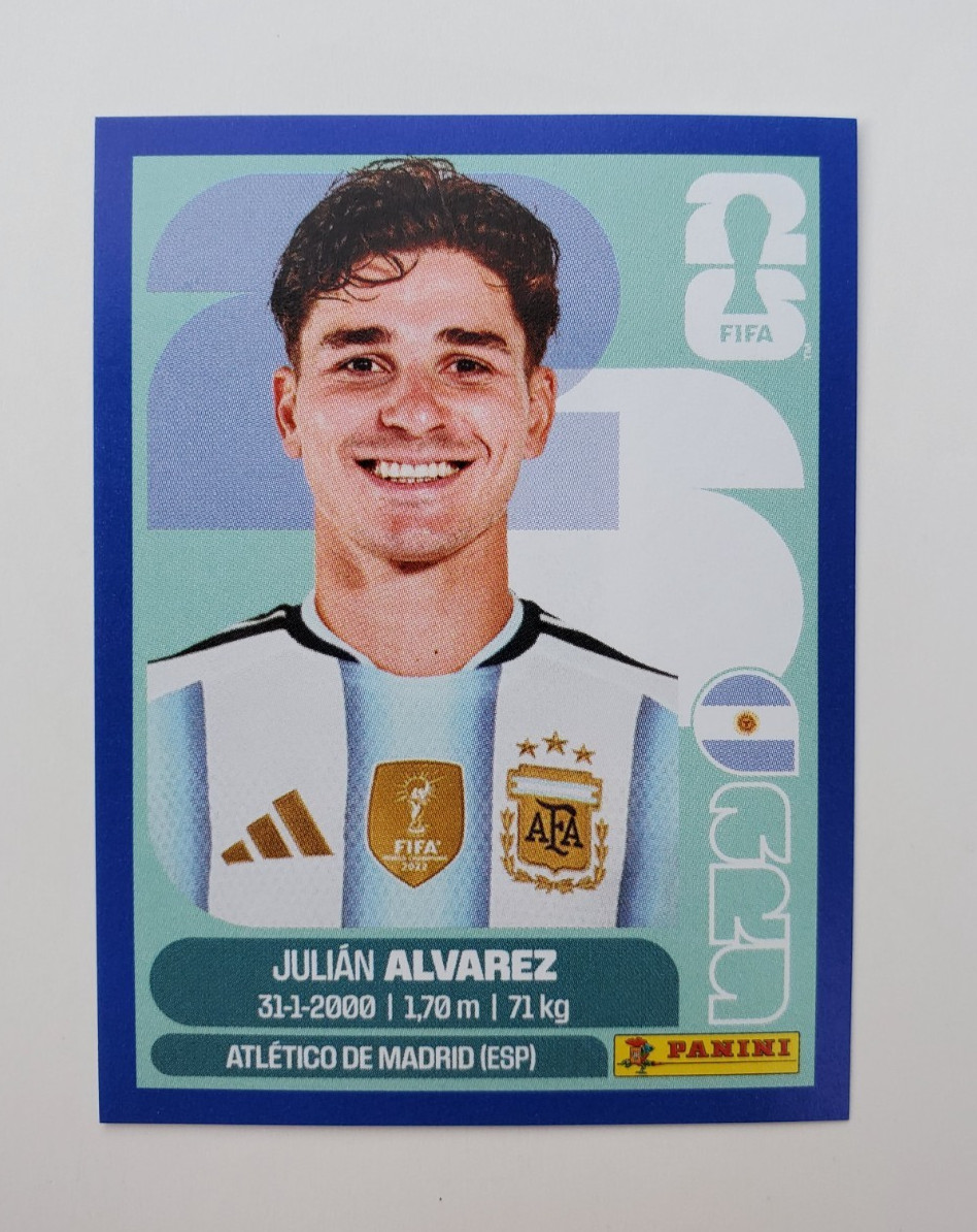 Julian Alvarez 2026 Panini FIFA World Cup Sticker ARG19 Argentina Blue Parallel