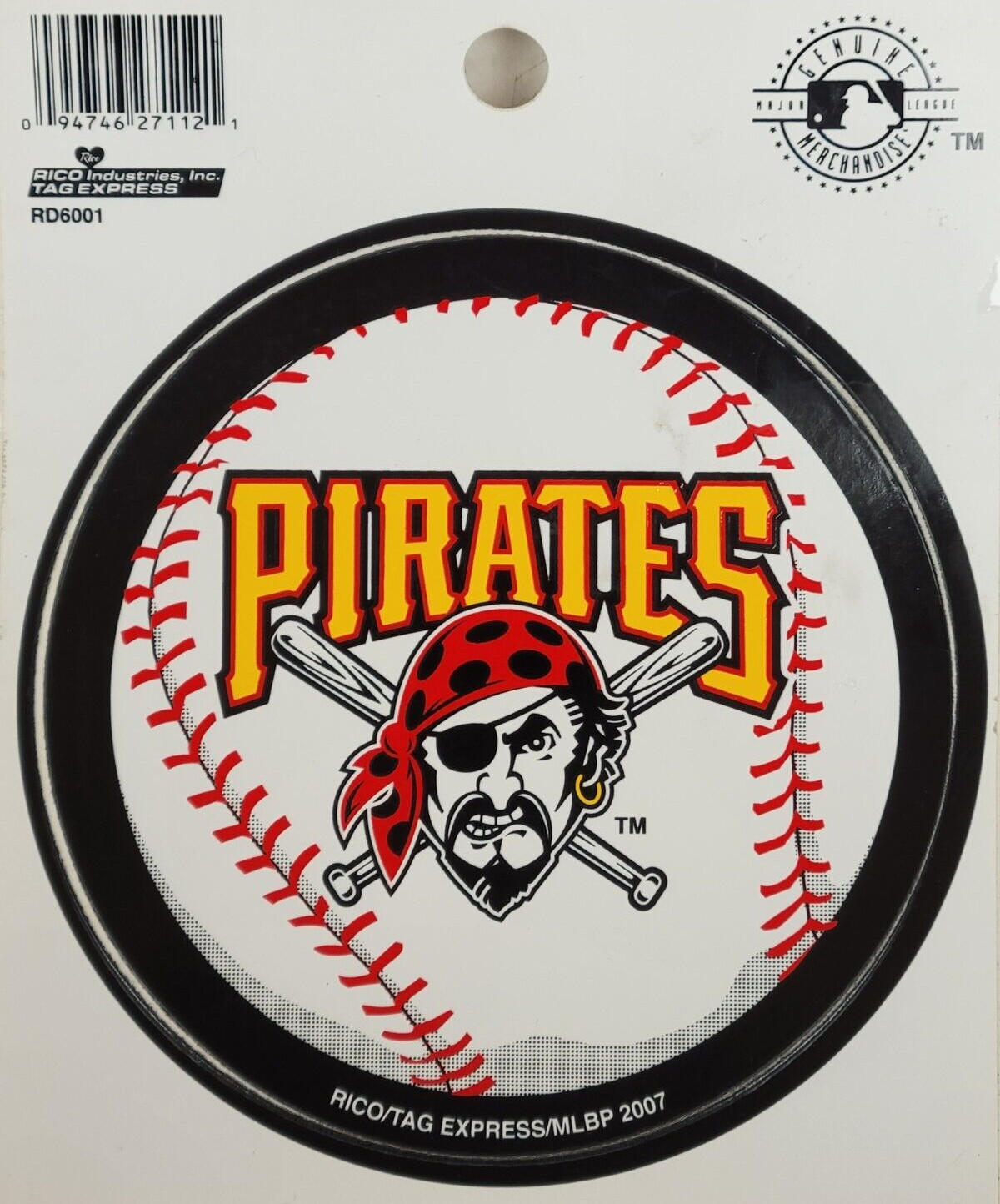 MLB Pittsburgh Pirates – 4.5″ Round Vinyl Decal, New