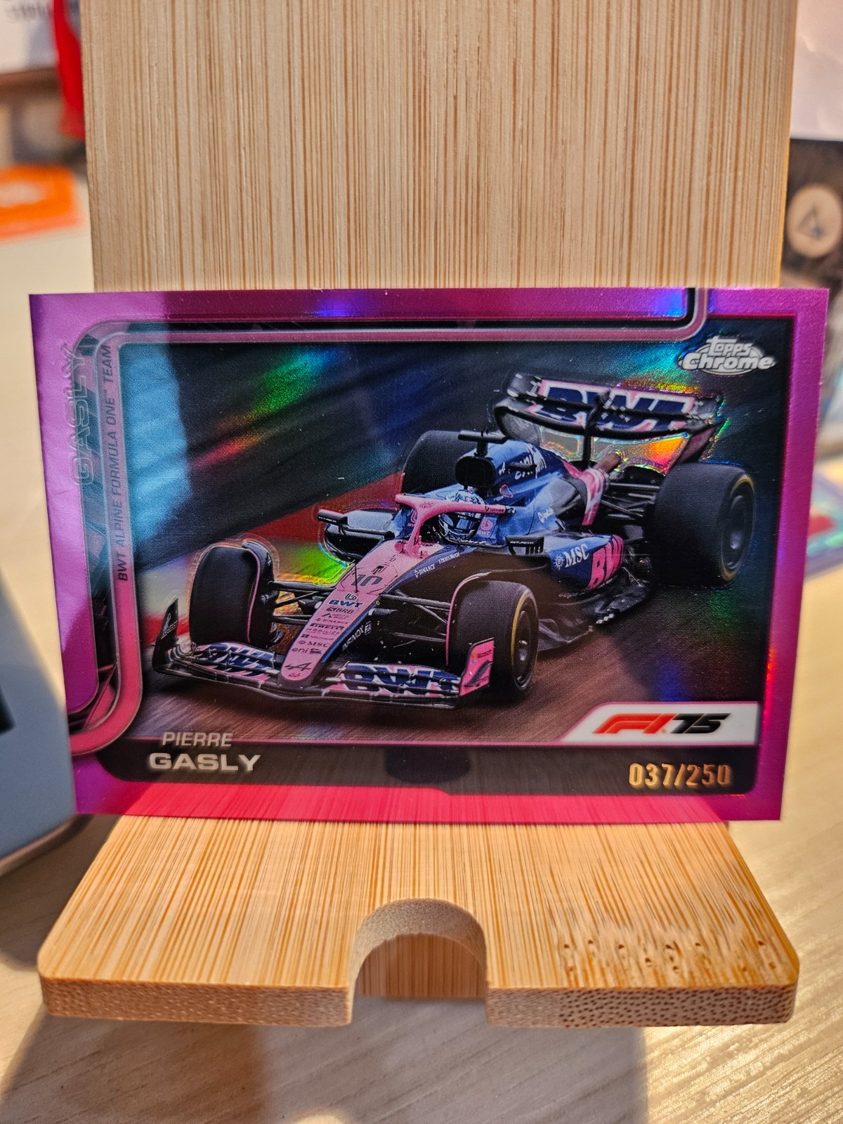 2025 TOPPS Chrome F1, Pierre Gasly car, Pink 037/250, card 88, BWT ALPINE