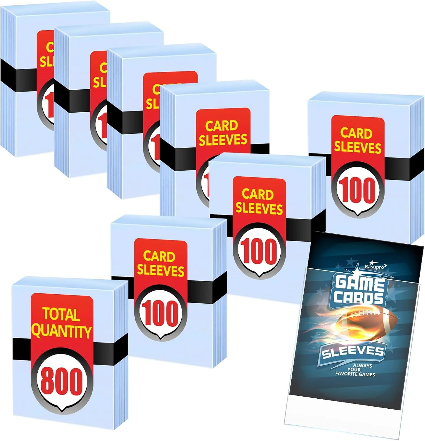 800 Counts Card Sleeves, Premium Clear Polypropylene (PP) Card Sleeves, Penny Tr
