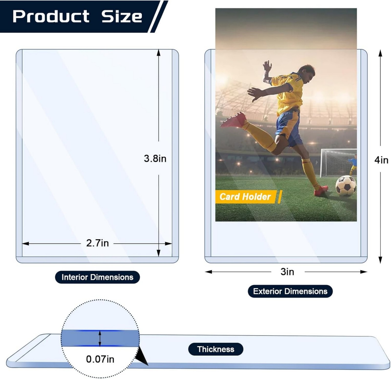25/50/100/200 pcs 3″x4″ Clear Regular Toploaders Cards Holder Protector Storage