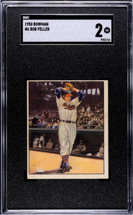 1950 Bowman 6 Bob Feller – SGC 2 GD HOF