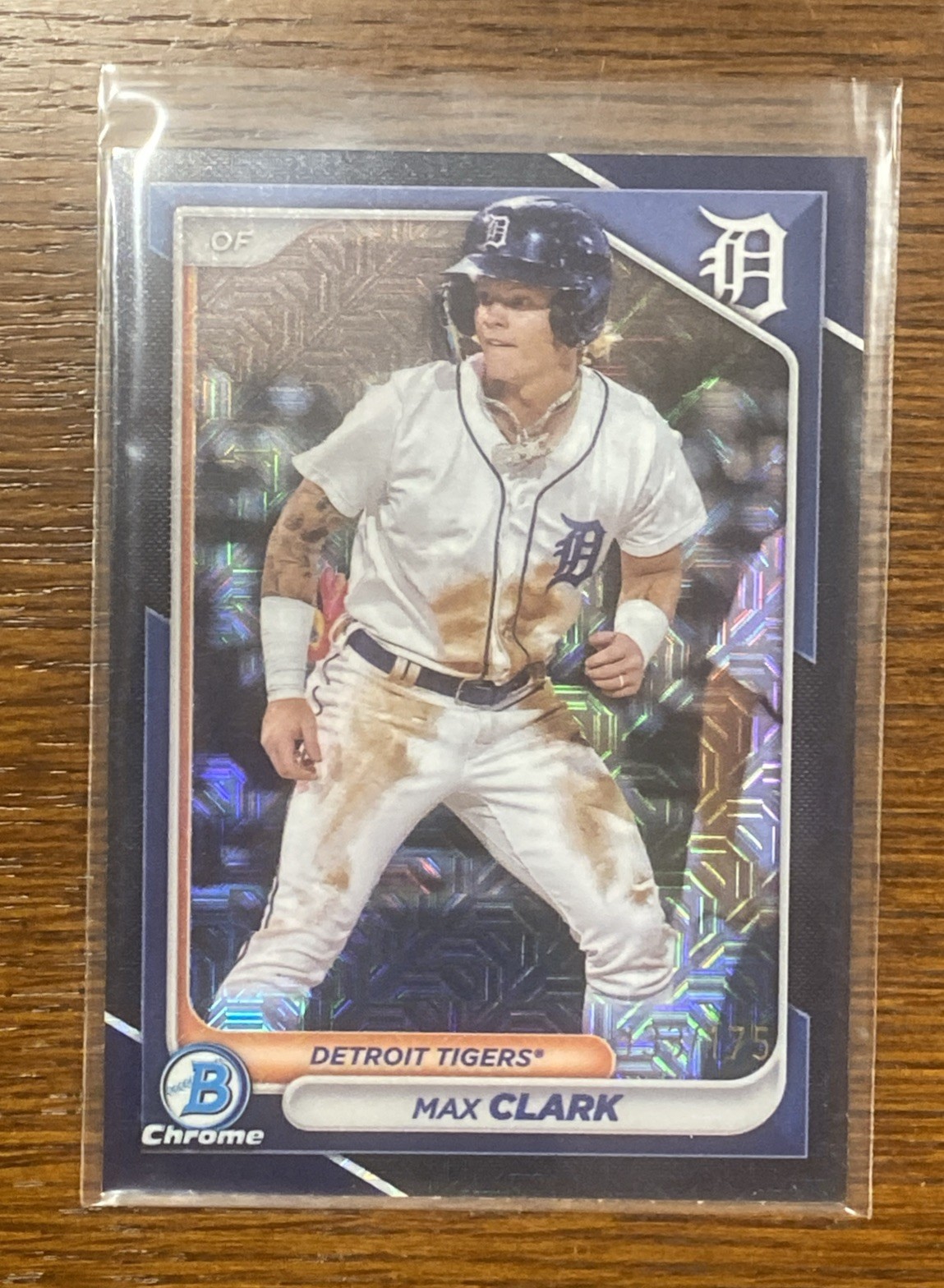 2024 Bowman Mega Box Max Clark Chrome Prospects Mojo Navy Refractor #/175 Tigers