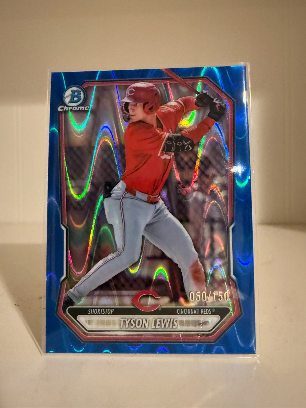 2026 Bowman – Chrome Tyson Lewis #BCP-5 Blue Geometric Refractor 50/150