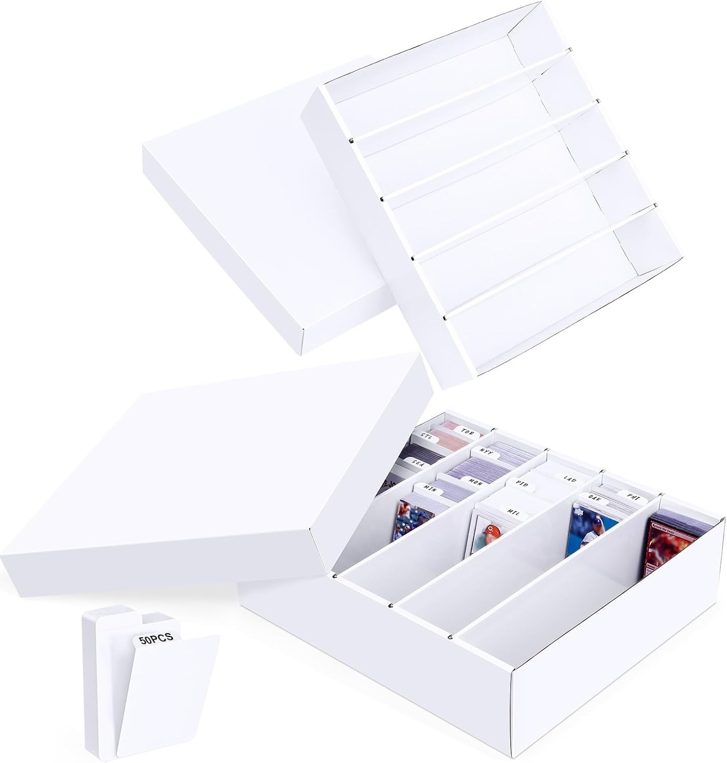 Large Capacity 5-Row Card Storage Box – Sturdy & Stackable Storage Solutions
