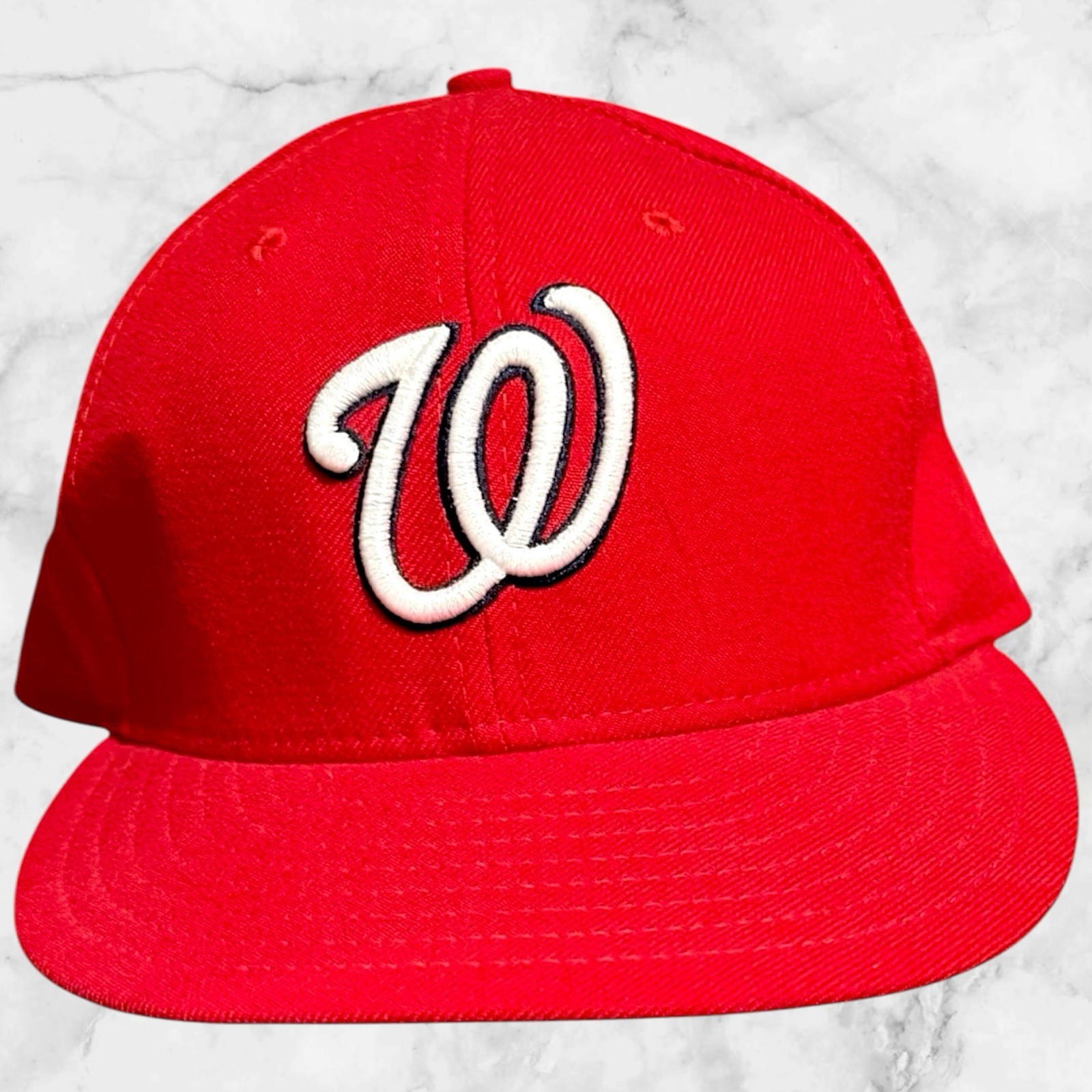 New Era 59FIFTY Washington Nationals Fitted Hat 7 1/2 Red MLB Authentic Cap