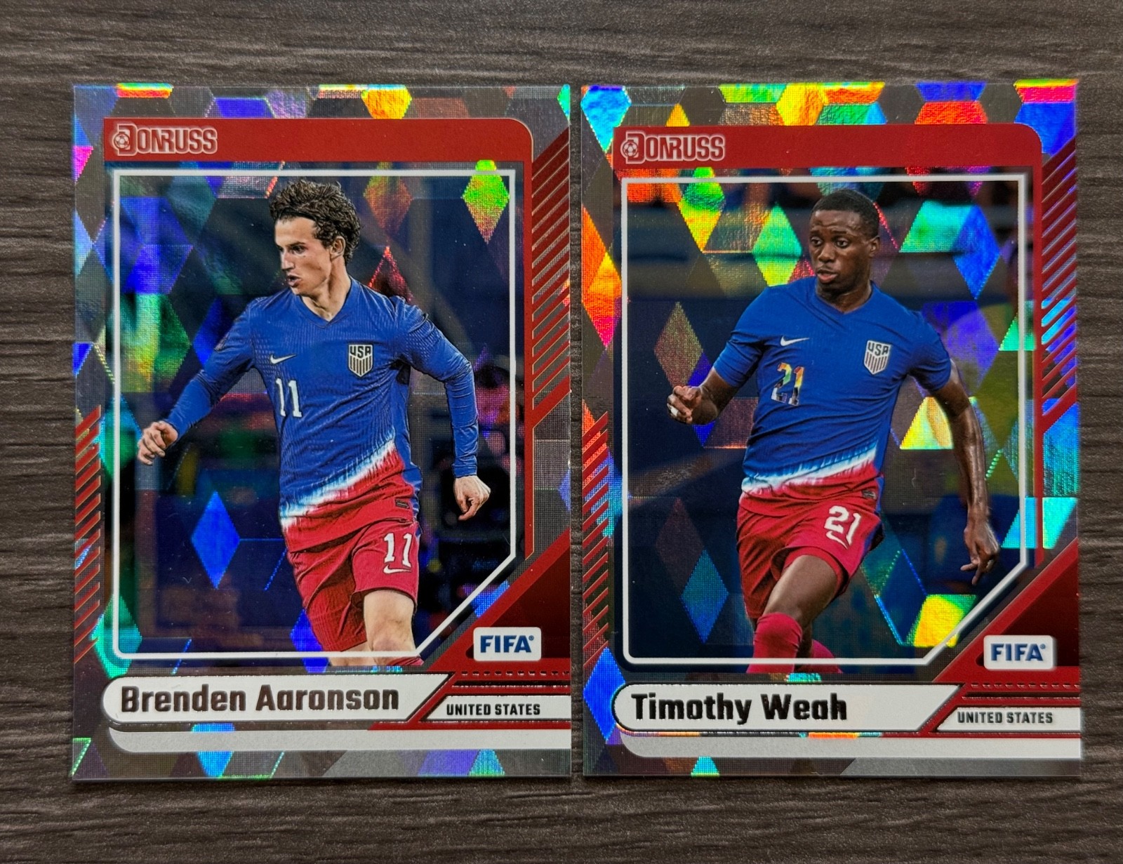 2024-25 Donruss FIFA breden Aaronson & Timothy Weah Diamond