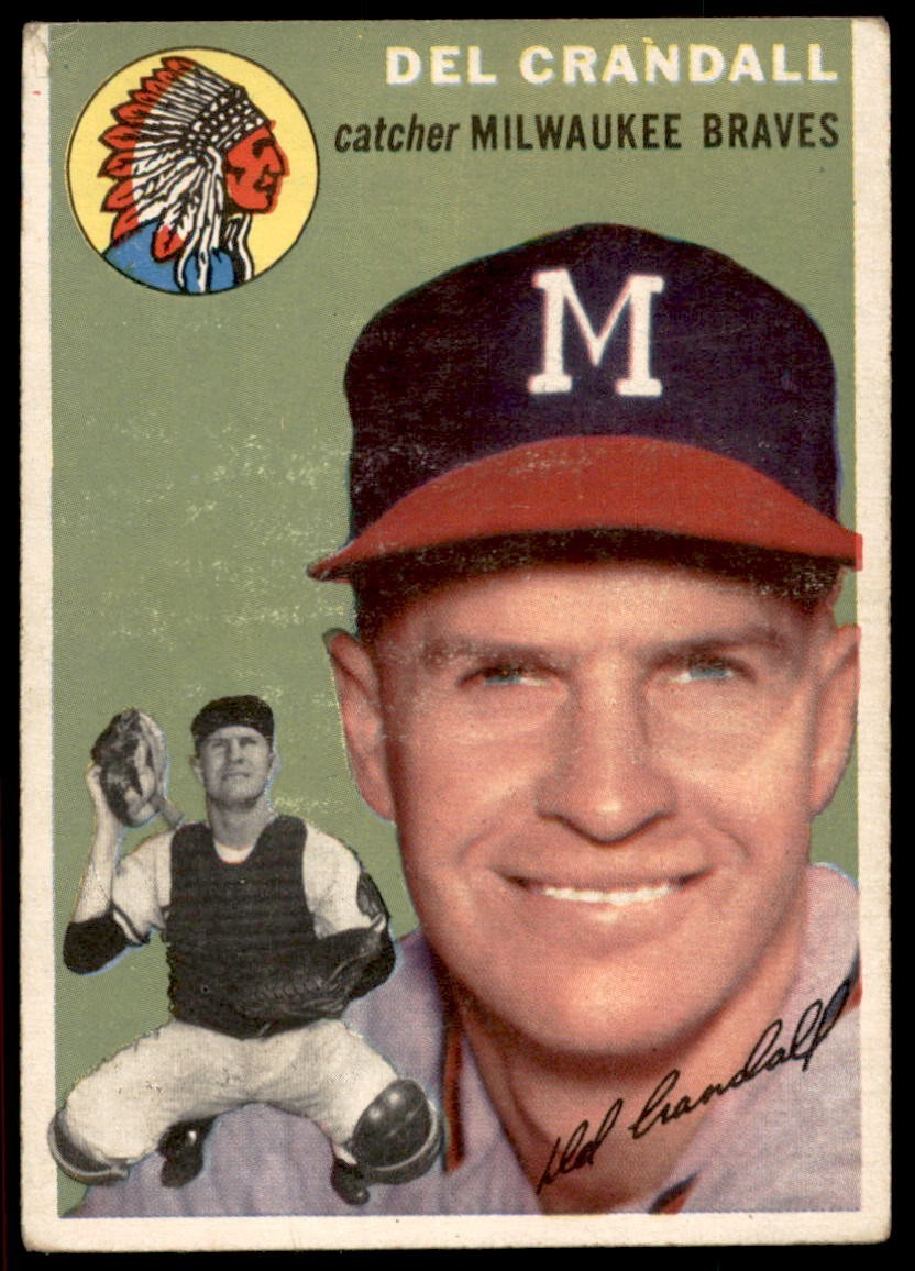 1954 Topps #12 DEL CRANDALL Milwaukee Braves EX