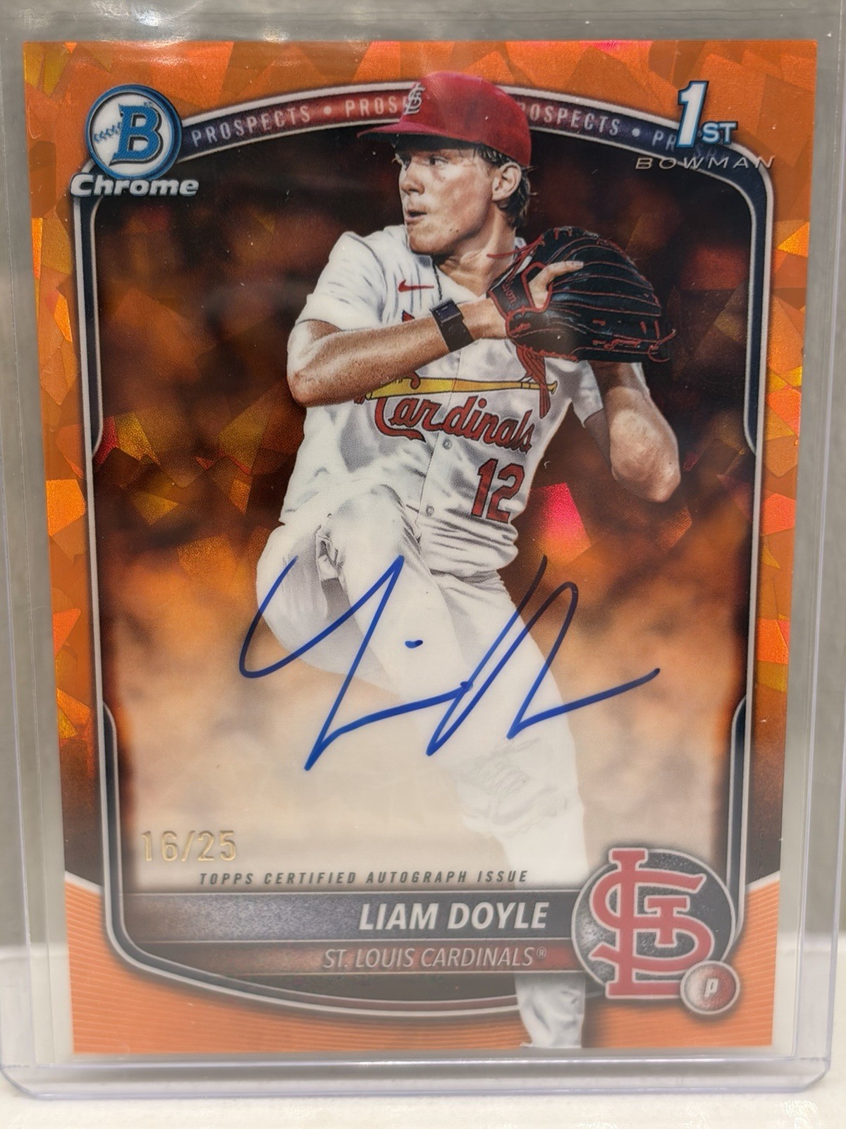 2025 Bowman Draft Sapphire – Liam Doyle 1st – Orange Sapphire Auto /25