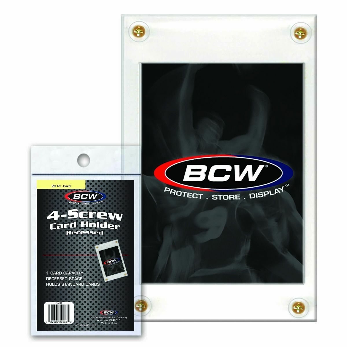 (50 Count Lot) BCW 4-Screw Screw-Down Recessed Trading Card Holder Regular 20pt