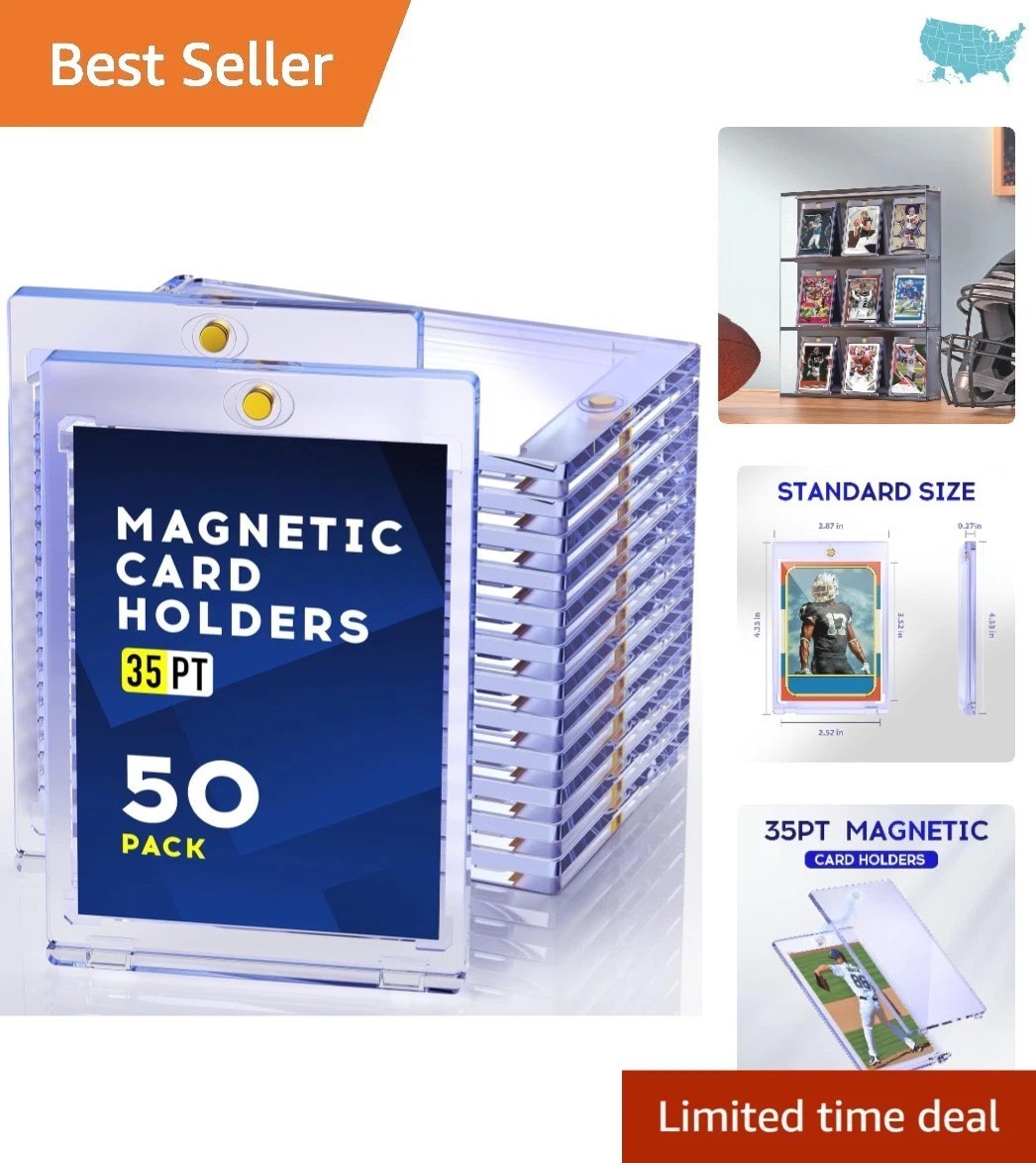 Durable Magnetic Card Holders – 50ct UV Protectors for Trading Card Display