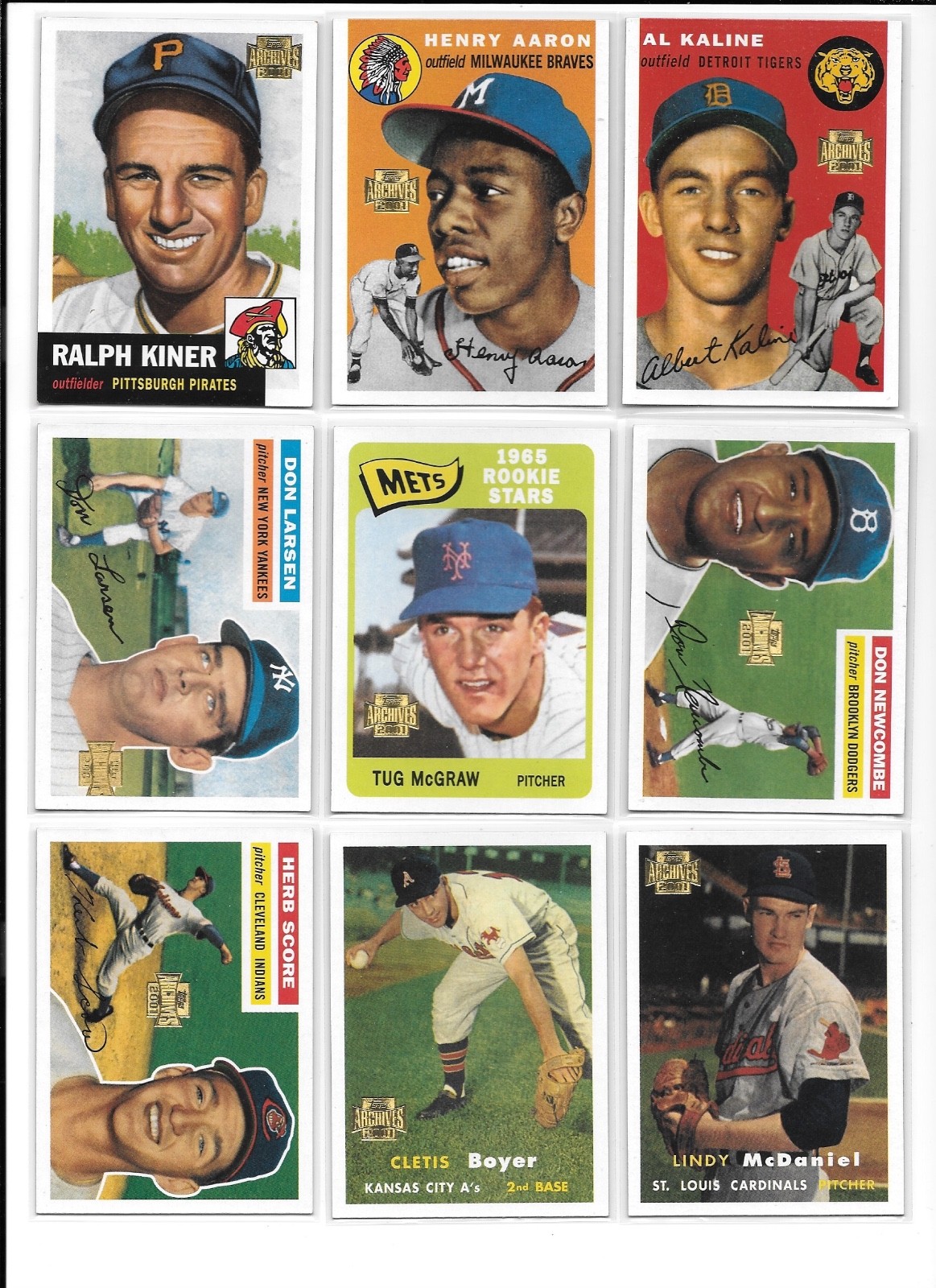 2001 Topps Archives Baseball Trading Cards / Choose #s 226 – 450 / mb51