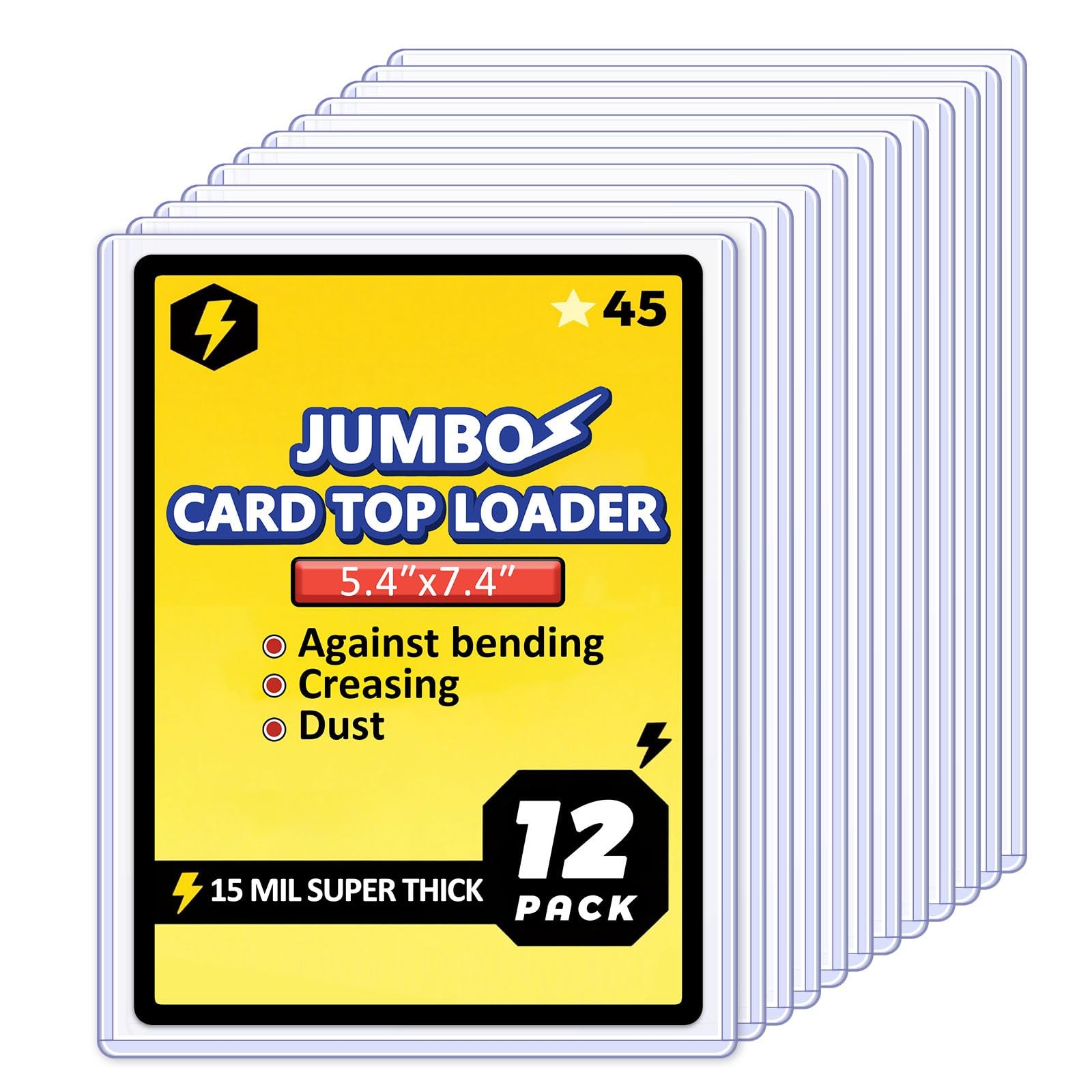 Jumbo Card Hard Sleeves, Top Loader for 5.4×7.4″ 5.4×7.4 inches, Clear