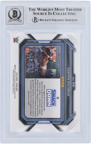 Santos Escobar Signed 2023 Panini Prizm White Ink #59 Beckett Fanatics 10 Card
