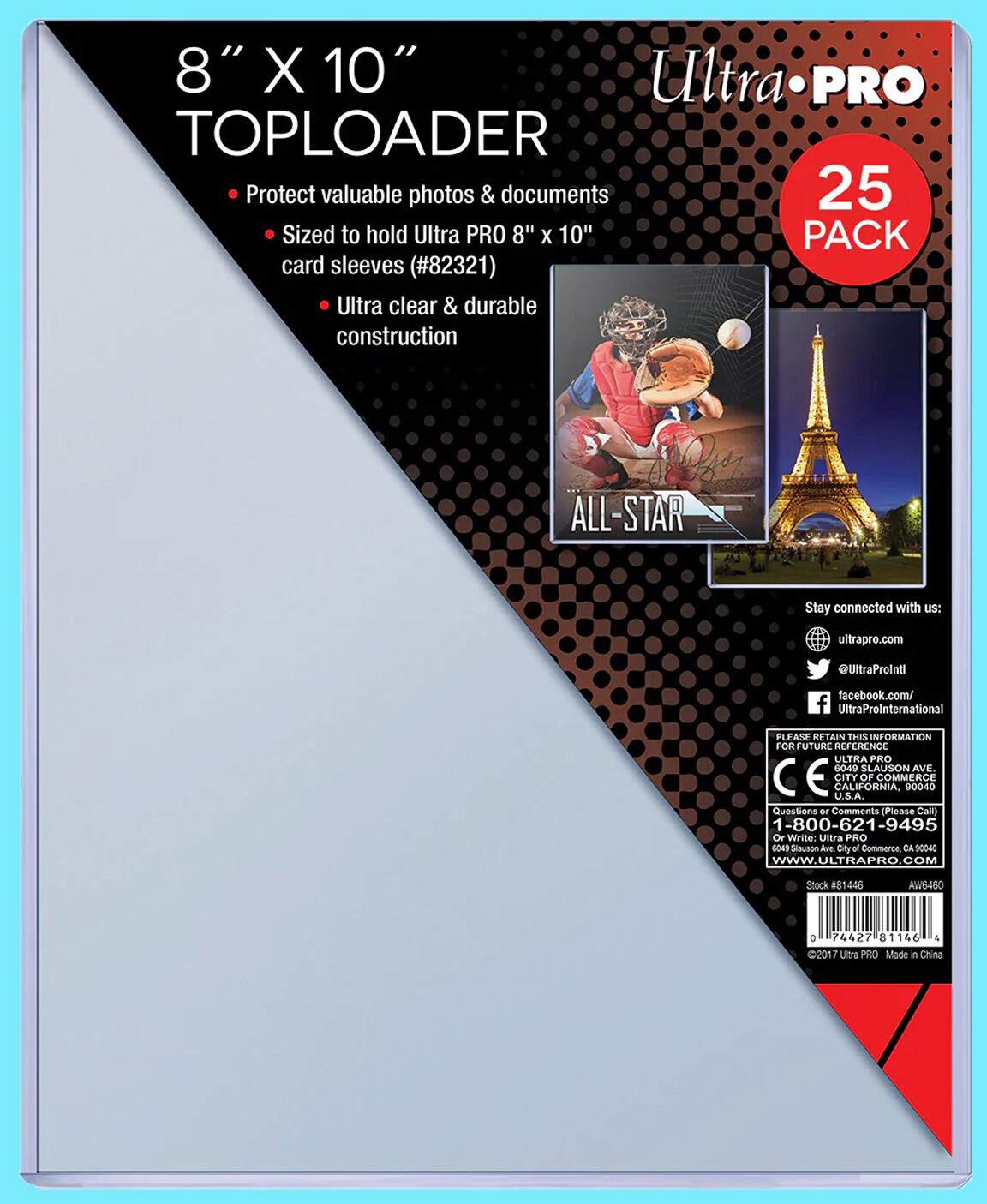 25 Ultra Pro 8×10 TOPLOADERS with 25 Soft Inner Sleeves Memorabilia Photos