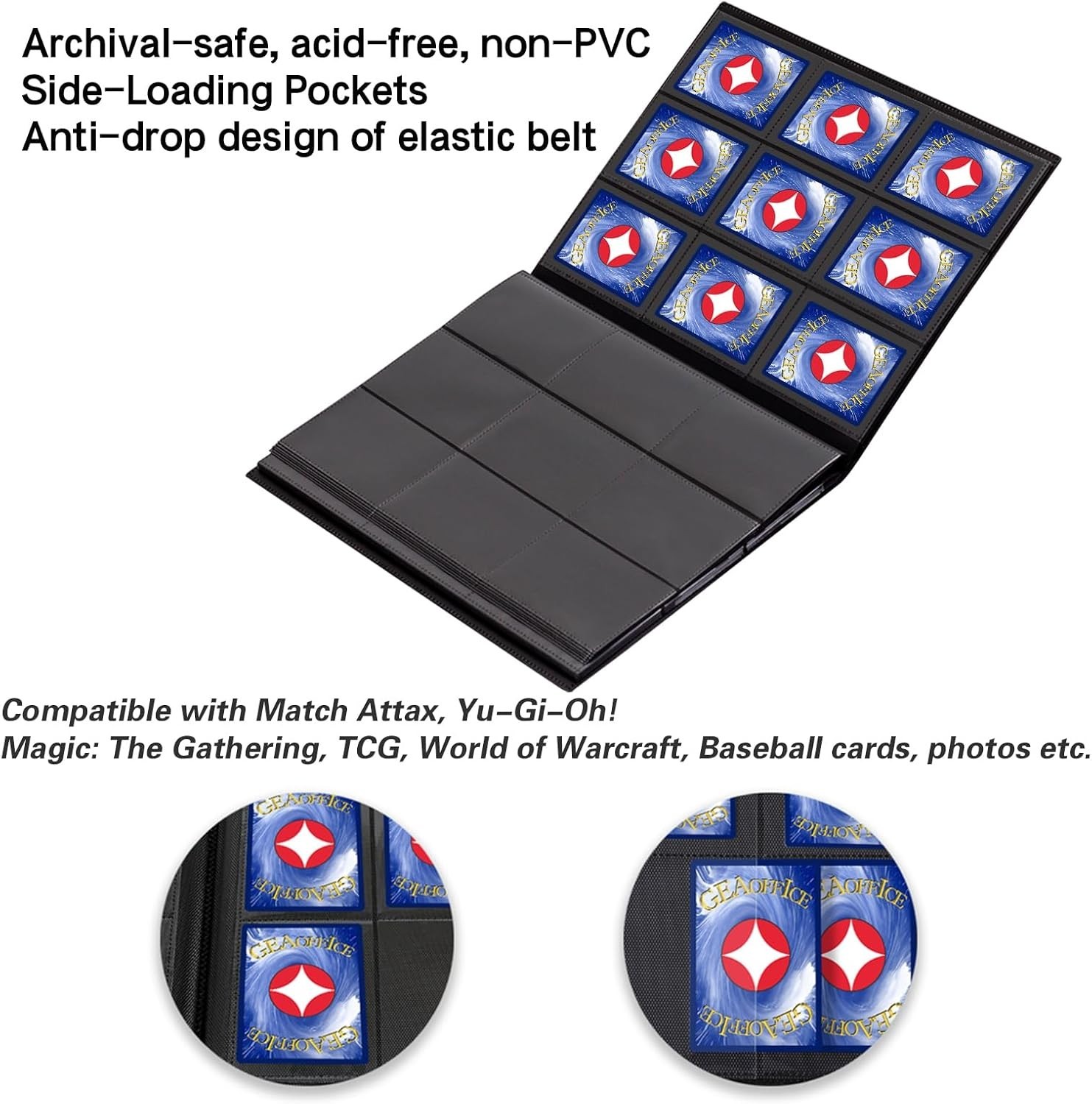 Toploader Binder Holds 288 Toploaders 9 Pocket Top Loader Binders with Sleeves..