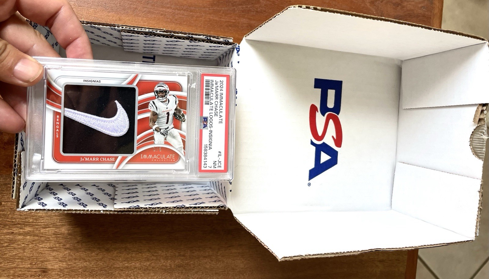 1 /5 🔥 Ja’Marr Chase Immaculate Insignia logos Nike swoosh rare! 👀 PSA