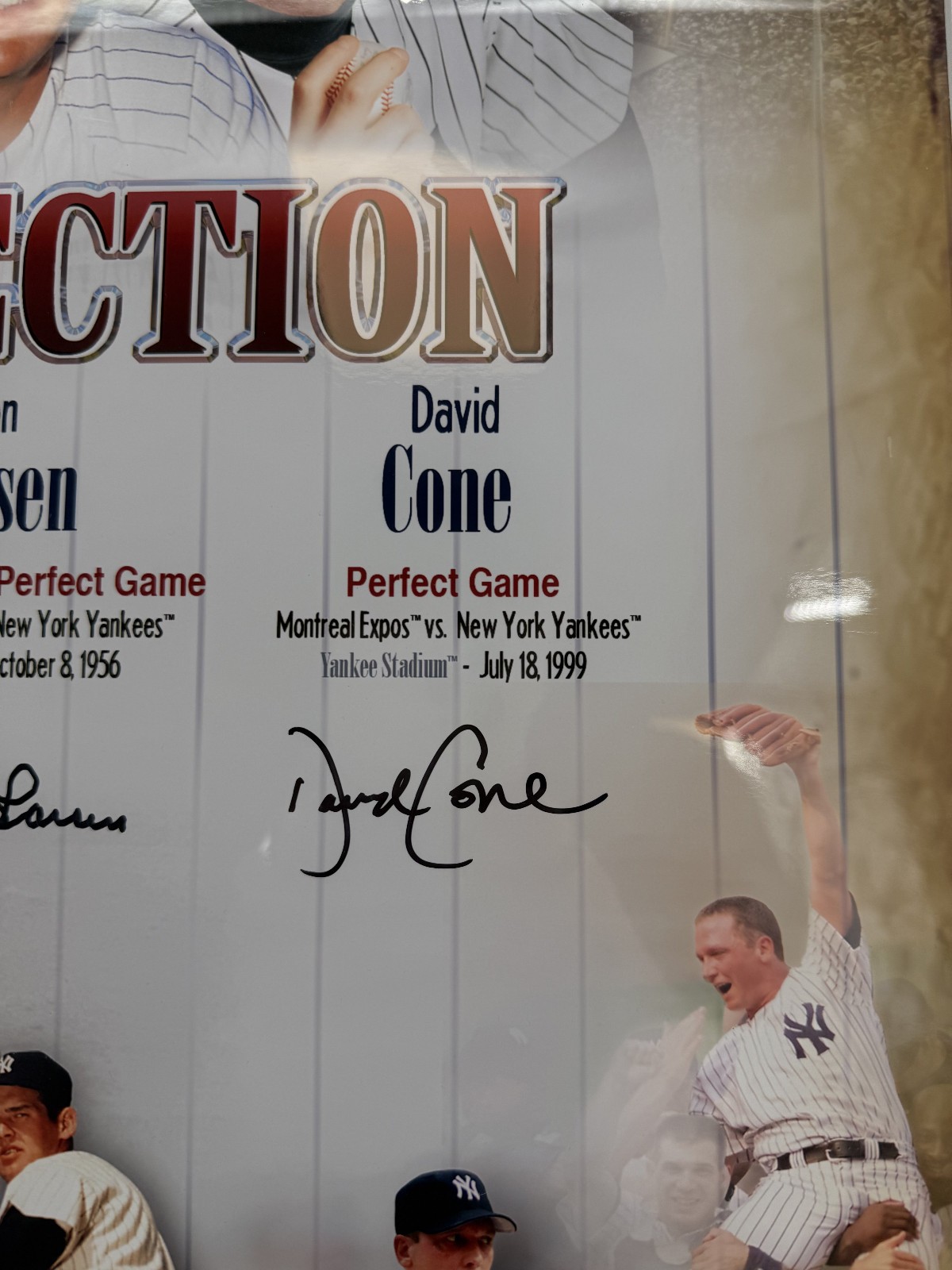 Wells Larsen Cone Signed Yankees Perfection Print Framed Fanatics COA