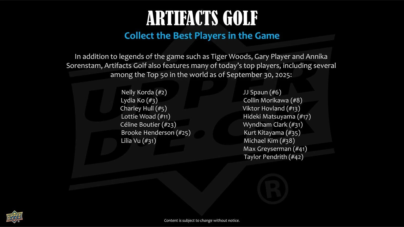 2026 Upper Deck Golf Artifacts Hobby Box – Factory Sealed