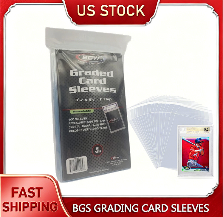 BCW Resealable Graded Card Sleeves 1 Pack of 100 for Graded cards