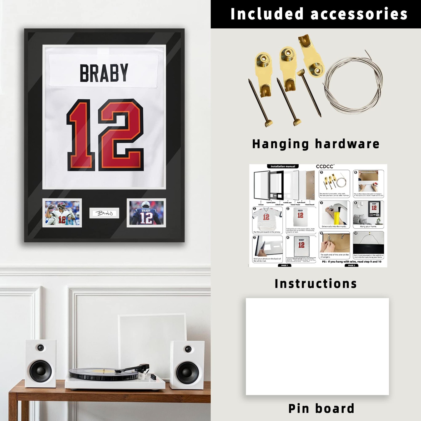 Aluminum Jersey Frame Display Case 1 Pack, Lightweight & Durable Metal Jersey Fr