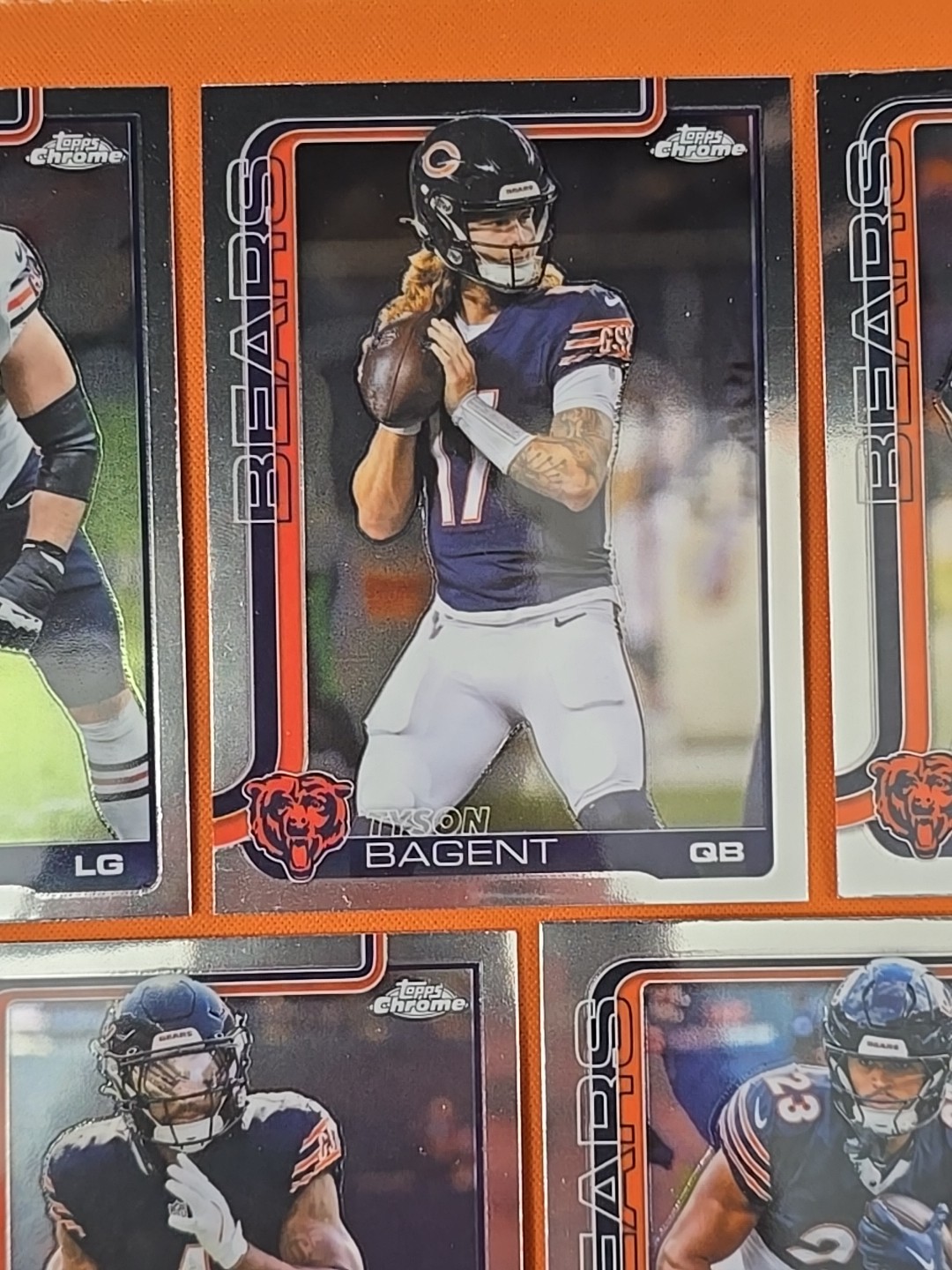 🟠🐻🔵 2025 TOPPS CHROME CHICAGO BEARS COMPLETE BASE TEAM SET (14 CARD LOT) 🐻