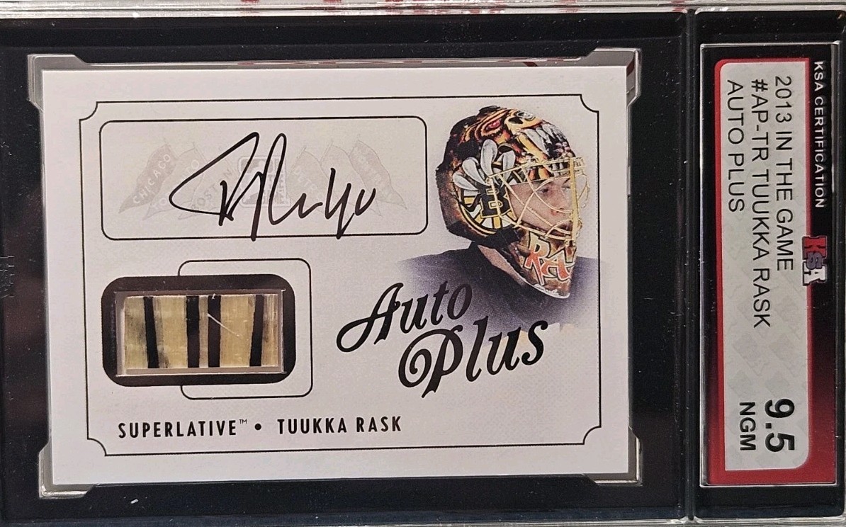 2013 ITG Superlative Tuukka Rask Auto Plus Game Used Stick 🚨🚨🚨 KSA 9.5 NGM