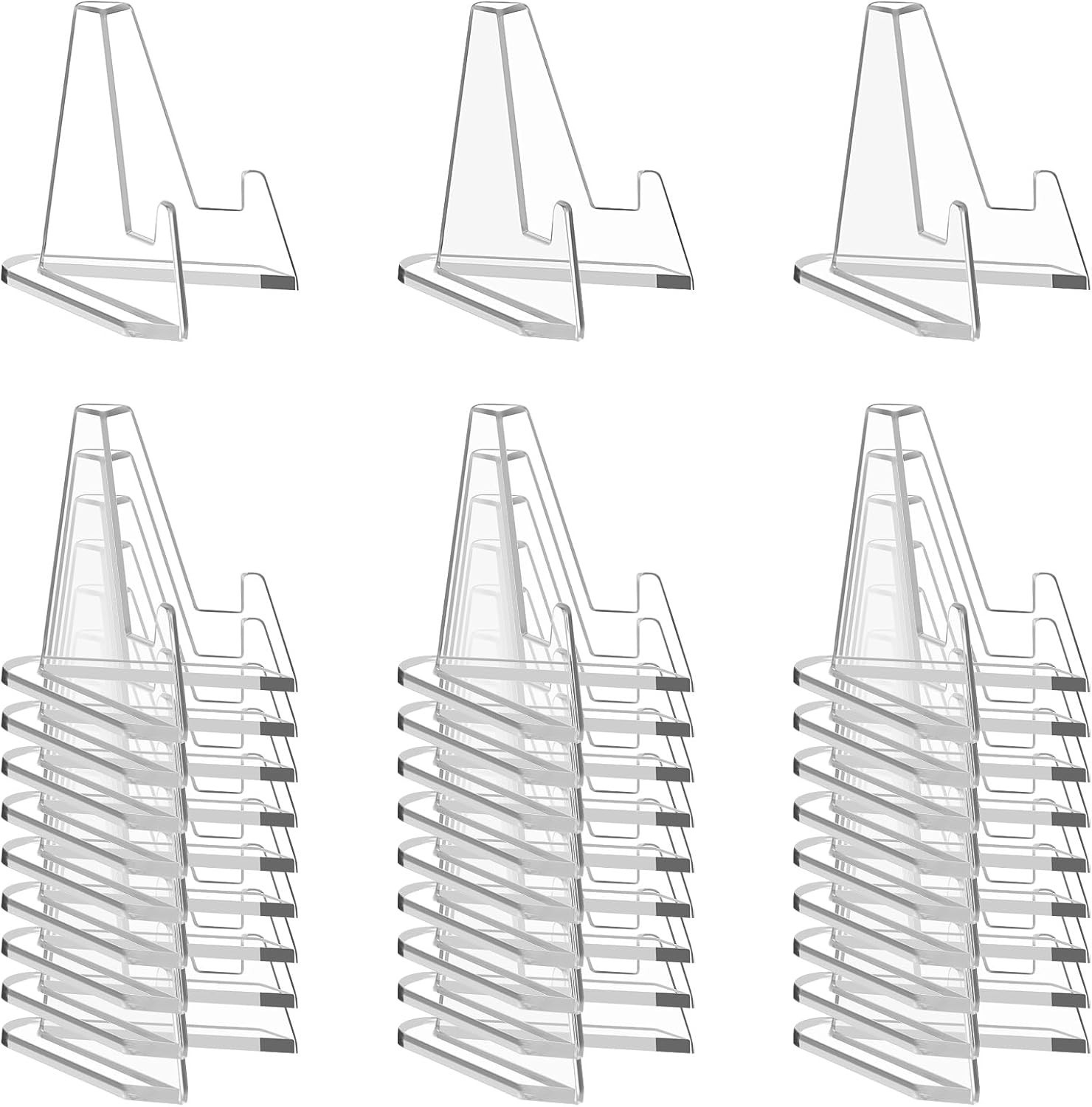 30 Pack Clear Card Stands, Arcylic Card Display for Sports Graded