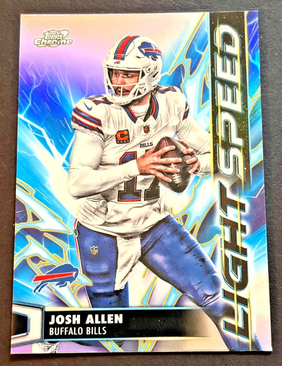 2025 Topps Chrome Cosmic Josh Allen Light Speed Refractor Insert LS-3 Bills