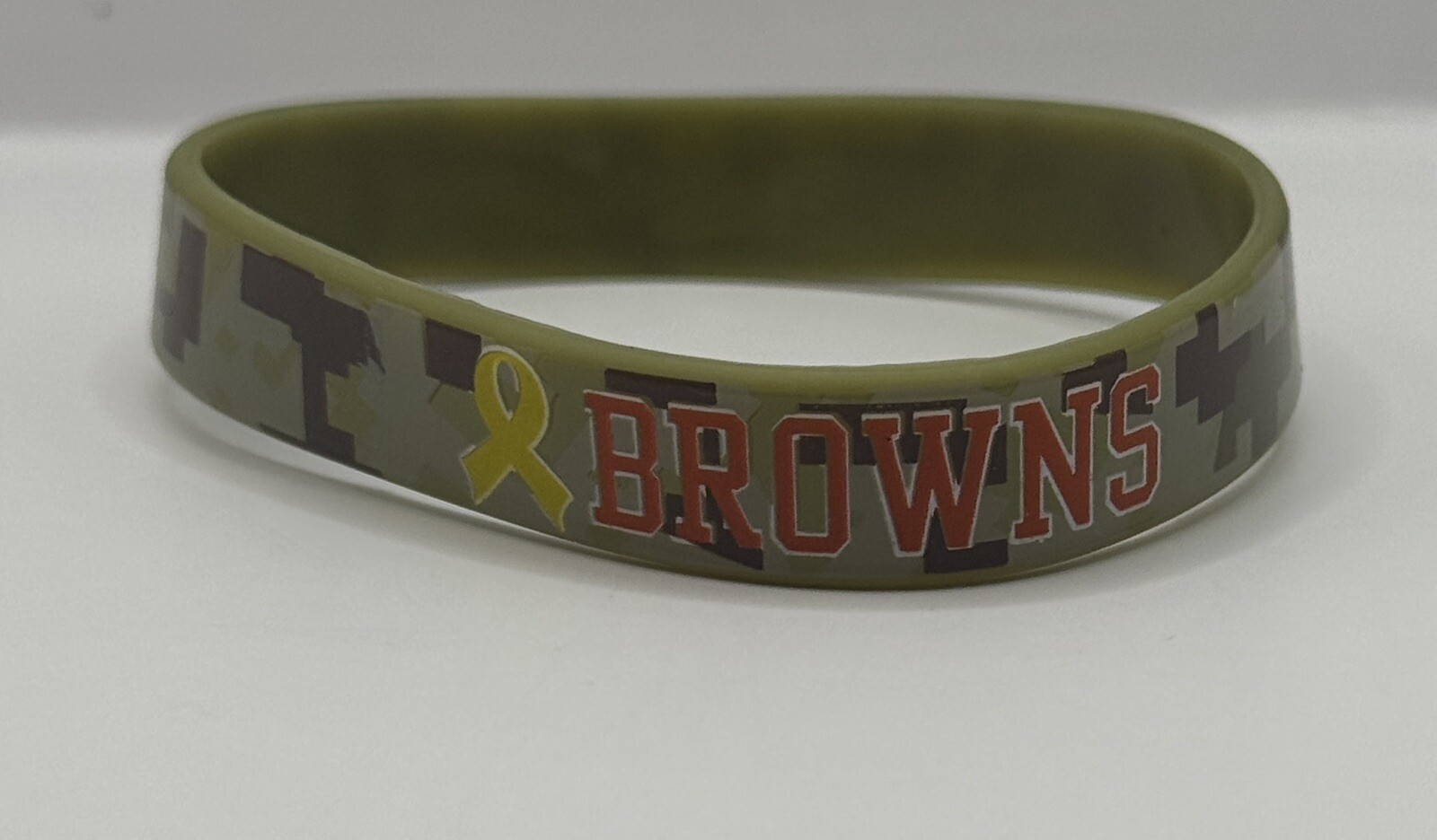 Cleveland Browns Camo Support Our Troops Silicone Bracelet