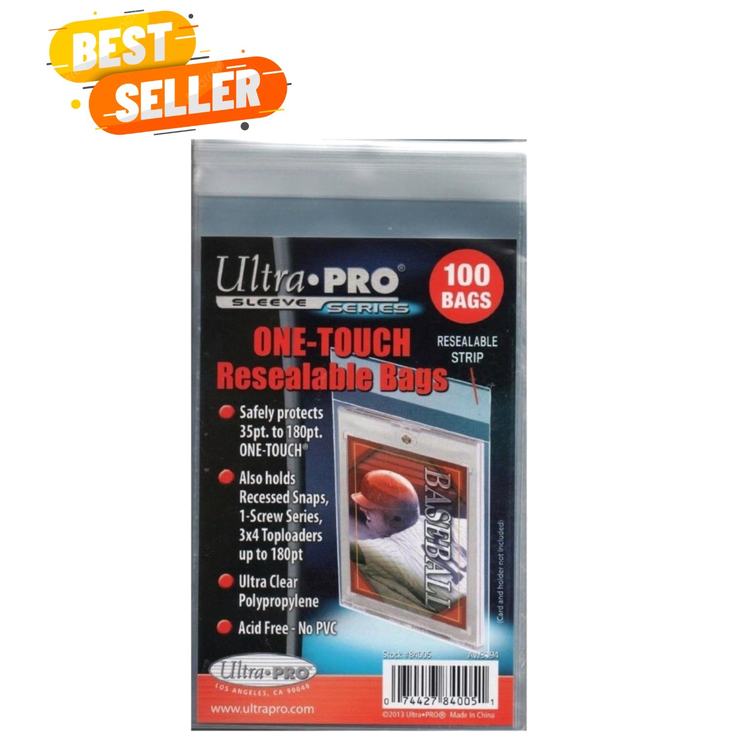 100 One Touch Resealable Polypropylene Bags – Clear Document Sleeves for Cards