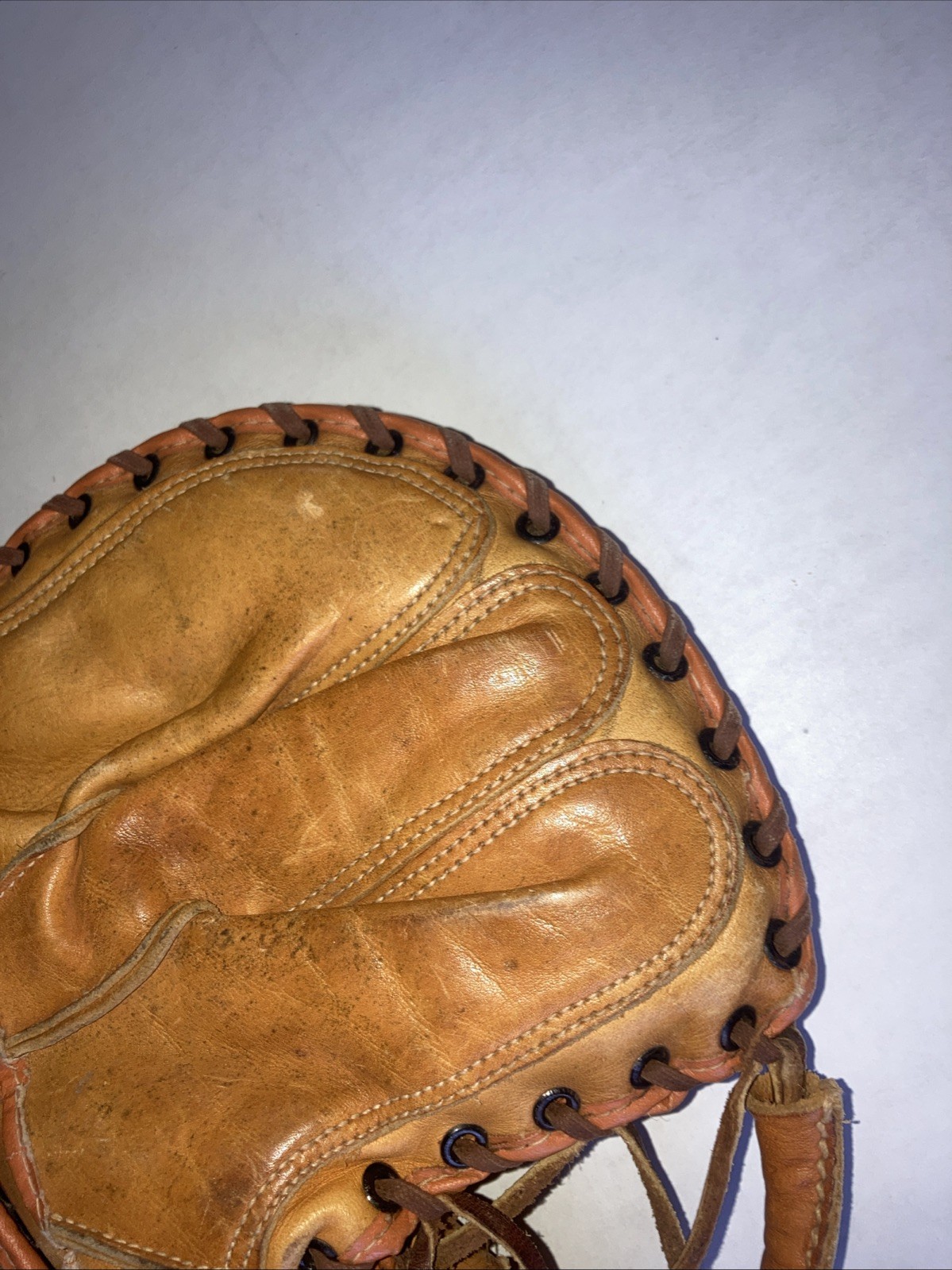 Vintage Denkert Baseball Catcher Glove Mitt M228 Pro Maker Hinge Pad
