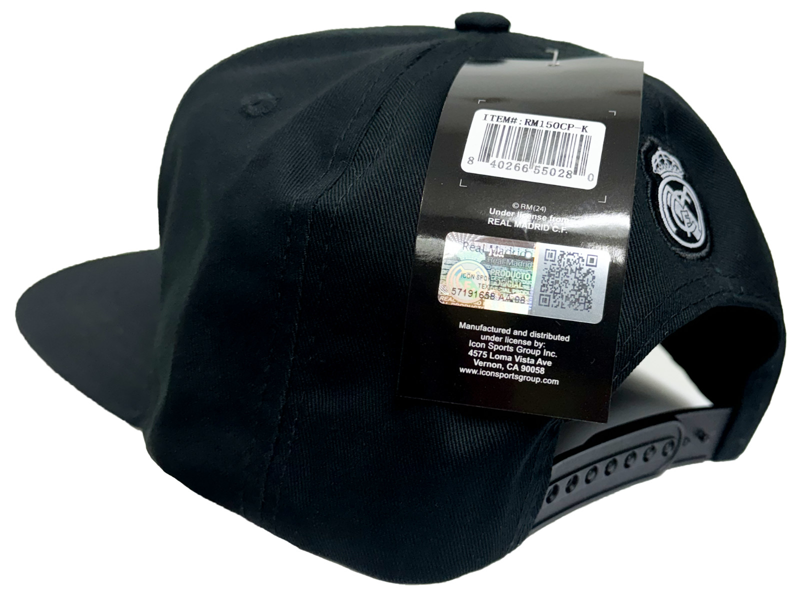 Real Madrid Snapback – Adjustable Fit – Authentic – White Embroidered Detail