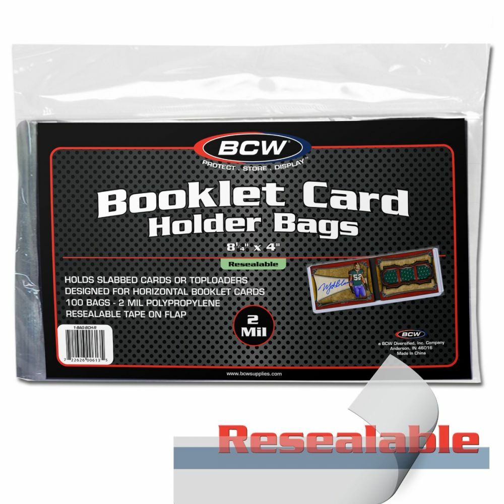 4 packs of 100 (400) BCW Resealable Bags for Booklet Card in Holder