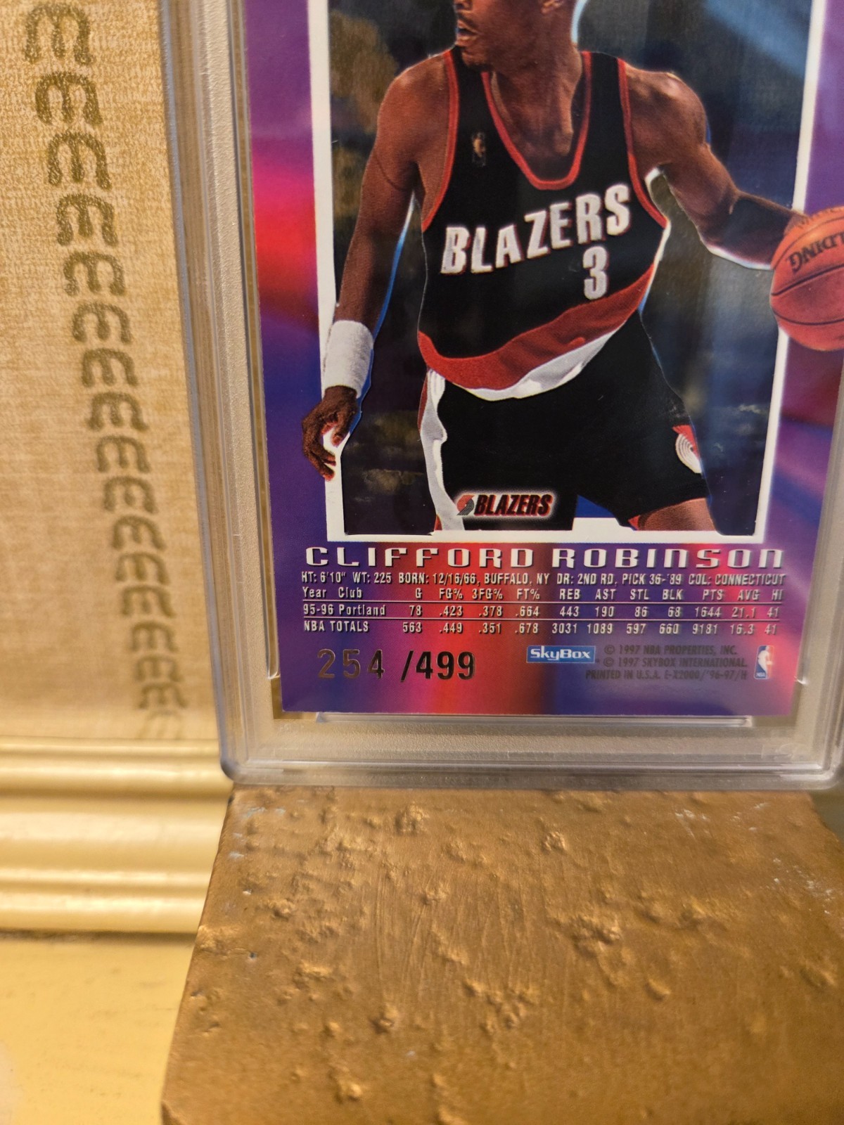 1996 Skybox E-X2000 Credentials Clifford Robinson /499 PSA 8