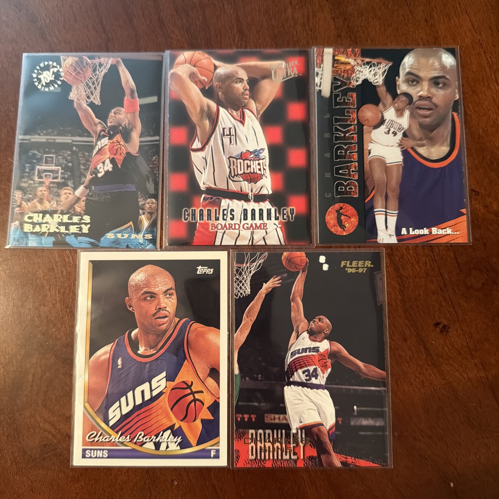 5 Various Charles Barkley Basketball Cards Insert And Base Cards